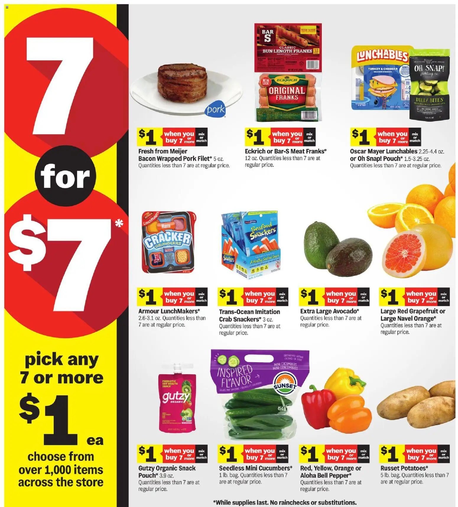 Meijer Weekly Ad - valid from 07/22/2026 | Page: 5 | Products: Pork, Lure, Grapefruit, Seafood