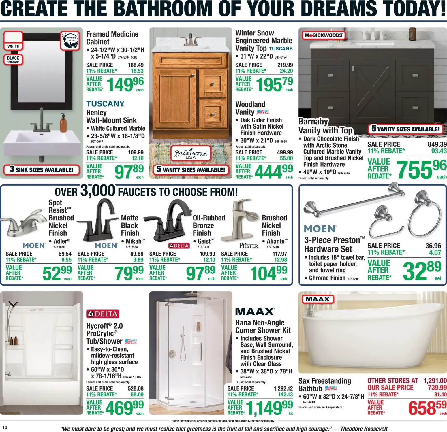 Menards Weekly Ad - valid from 06/25/2026 | Page: 22 | Products: Shower, Ring, Chocolate, Bathtub