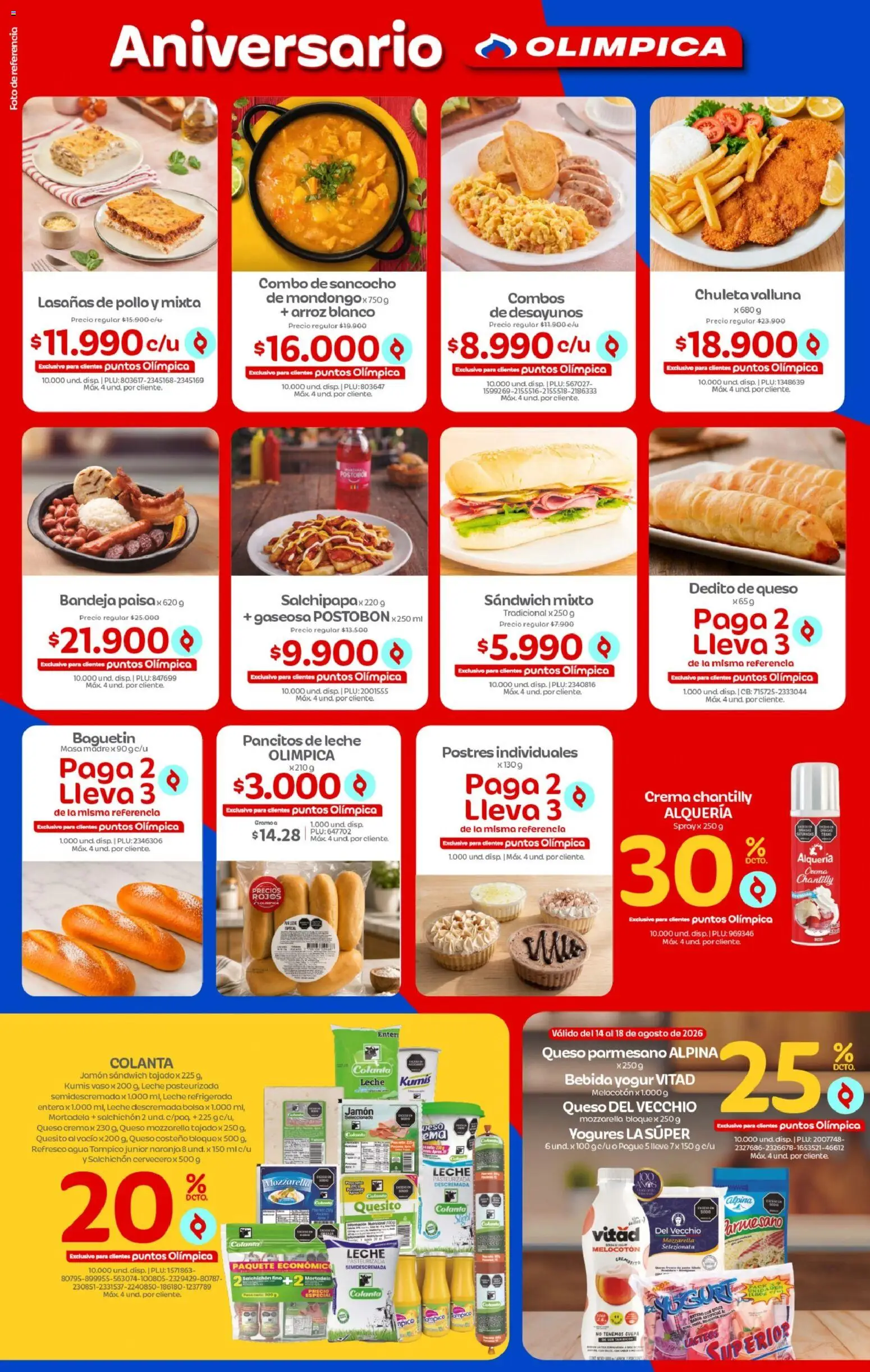 Olímpica revista - valida desde el 12/08/2026 | Página: 3 | Productos: Agua, Vaso, Gaseosa, Bandeja