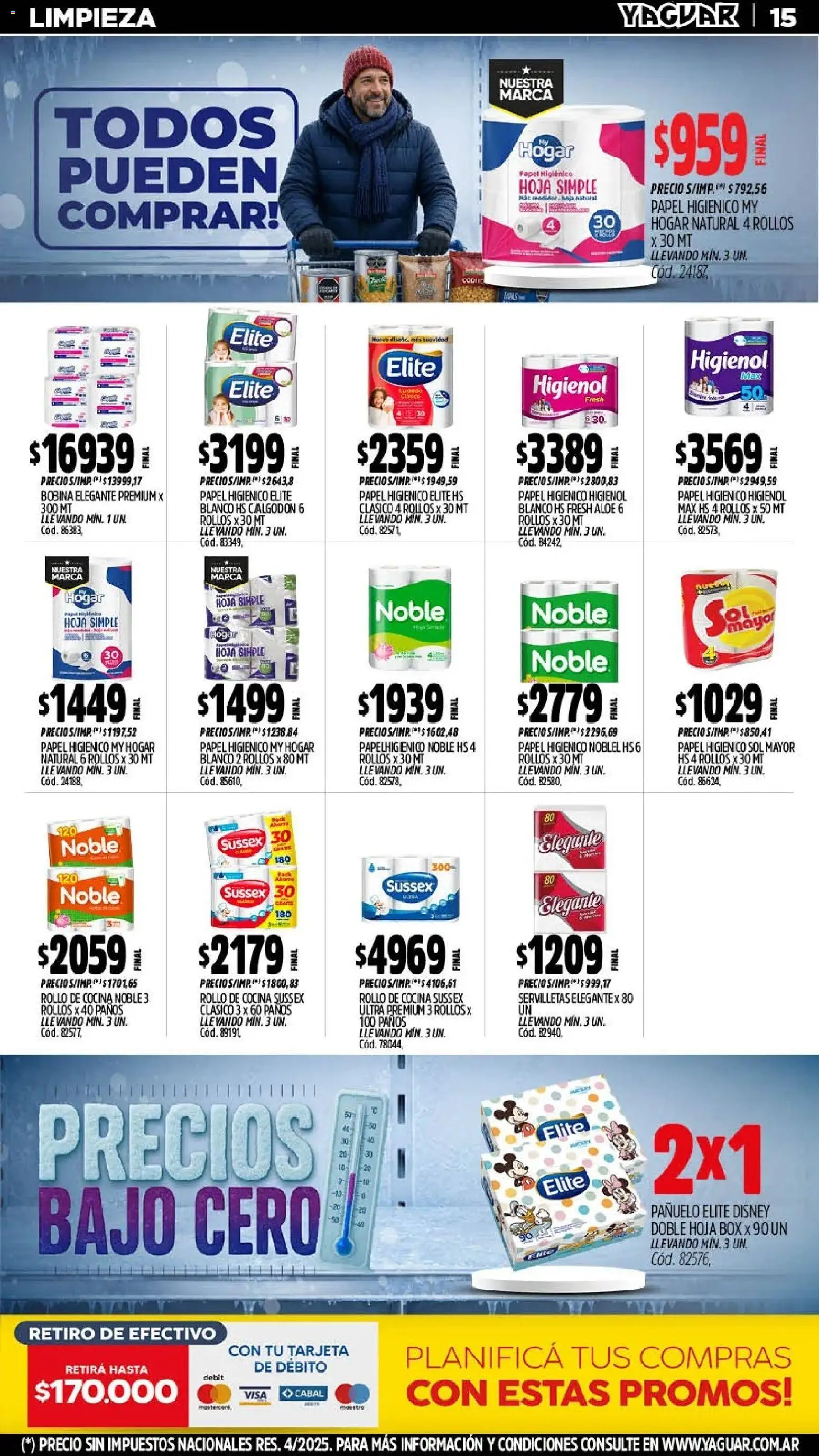 Yaguar - Oferta Semanal Trelew │ válido desde el 20/07/2026 | Página: 16 | Productos: Papel higiénico, Cocina, Servilletas, Huevo