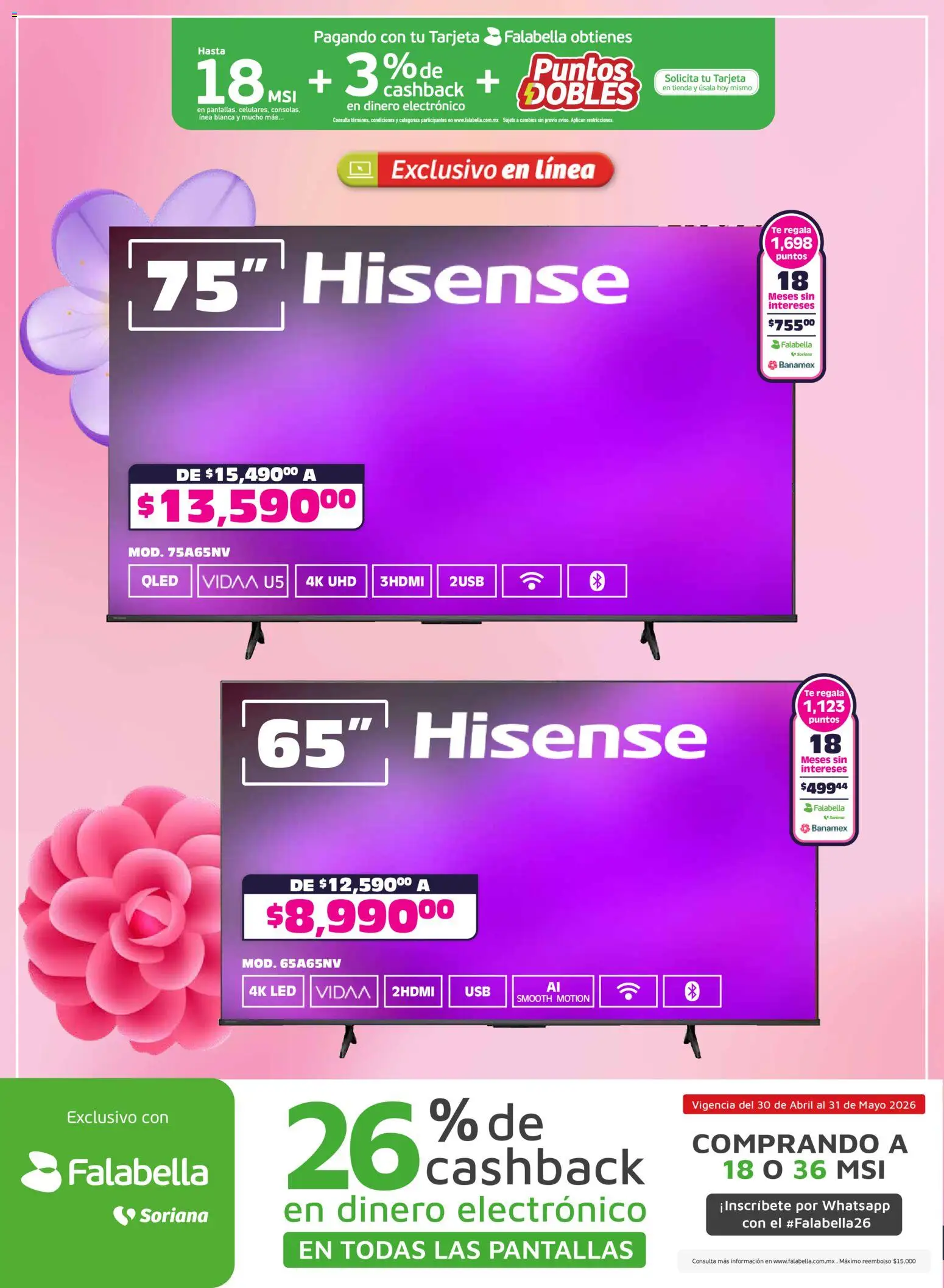Nuevas ofertas de Soriana válidas en toda la República Mexicana desde el 30.04.2026. ¡Encuentra las mejores ofertas en Soriana A mamá la apoyamos con todo Híper Nacional! | Página: 2 | Productos: Pantallas, Té