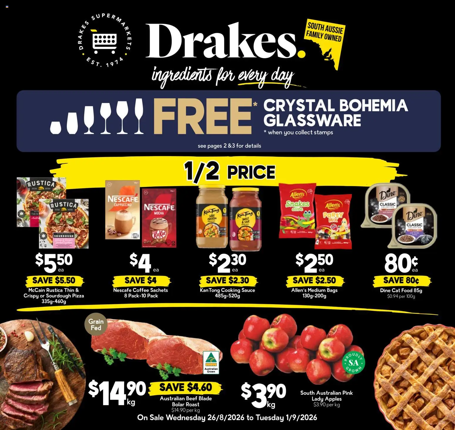 Drakes catalogue - valid from 26/08/2026 | Page: 1 | Products: Food, Ingredients, Pizza, Glassware