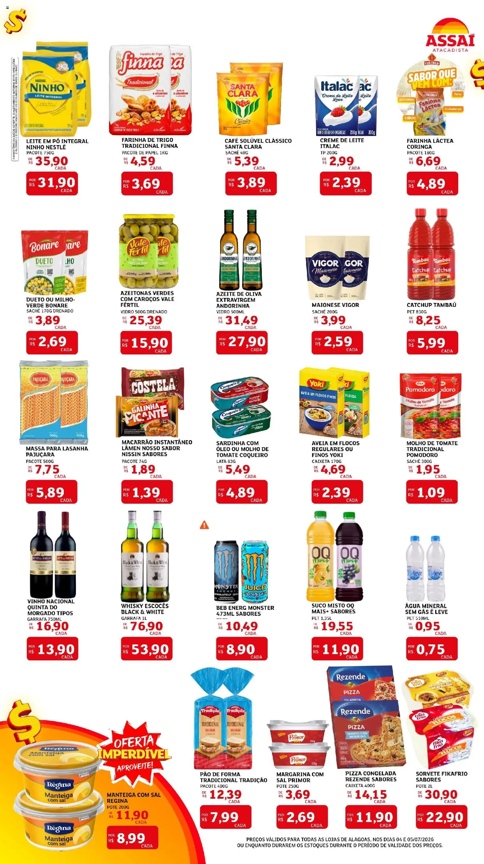 Assaí Atacadista Folheto - válido de 04/07/2026 | Página: 2 | Produtos: Macarrão, Flocos, Aveia, Maionese