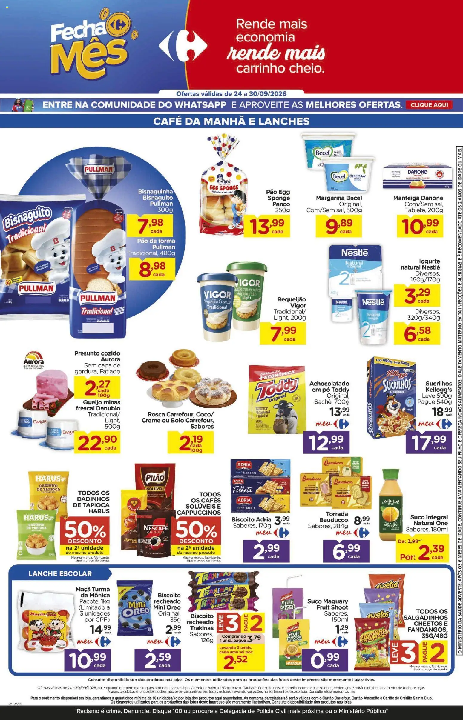 Carrefour Bairro Folheto - válido de 24/09/2026 | Página: 3 | Produtos: Maracujá, Pão, Cálcio, Requeijão