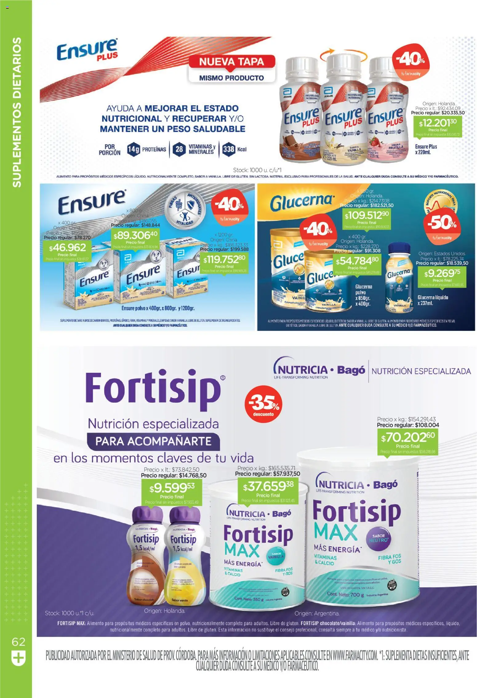 Farmacity catálogo │ válido desde el 01/09/2026 | Página: 62 | Productos: Vainilla, Peso, Polvo, Chocolate
