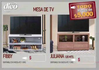 Vista previa de Muebles Dico catálogo Todo menos de 5000 Pacifico, nuevo folleto de la tienda, válido en México a partir del 09/04/2026 | Página: 48 | Productos: Chocolate, Mesa de TV, Mesa