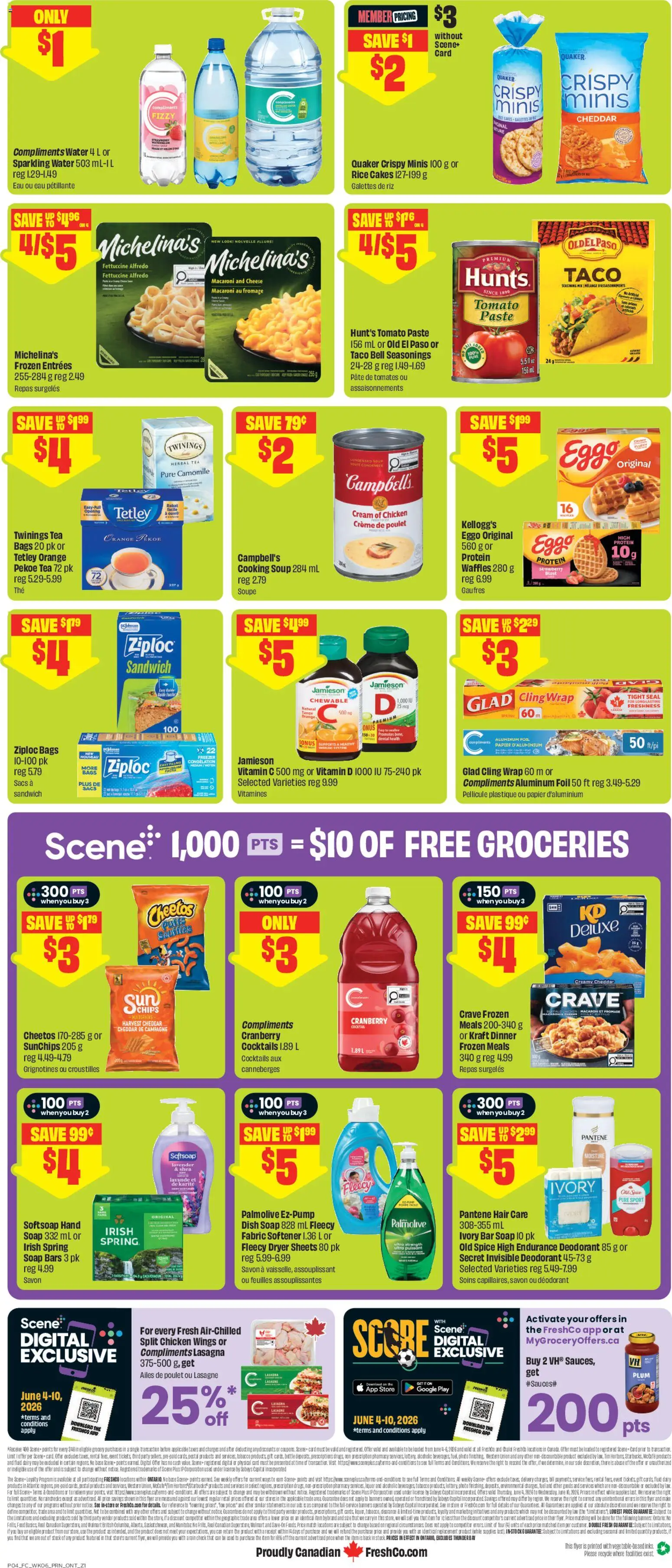 FreshCo flyer valid from 04.06.2026 | Page: 2 | Products: Tea, Freezer, Dryer, Soap