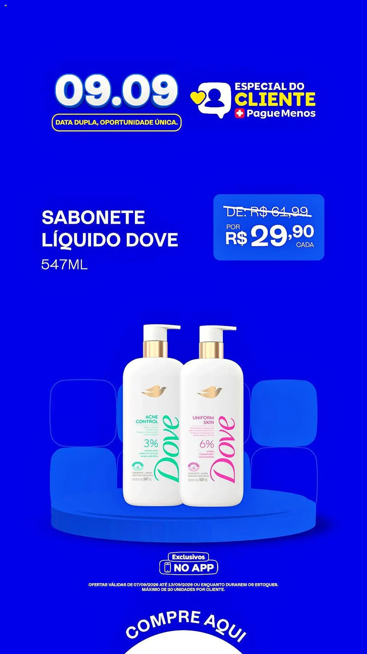 Pague Menos Folheto - válido de 07/09/2026 | Página: 7 | Produtos: Sabonete, Dove