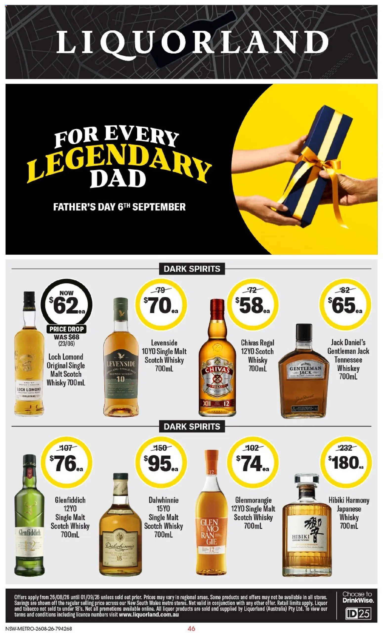 Liquorland catalogue - valid from 26/08/2026 | Page: 1 | Products: Scotch whisky, Whiskey, Scotch, Jack Daniel’s