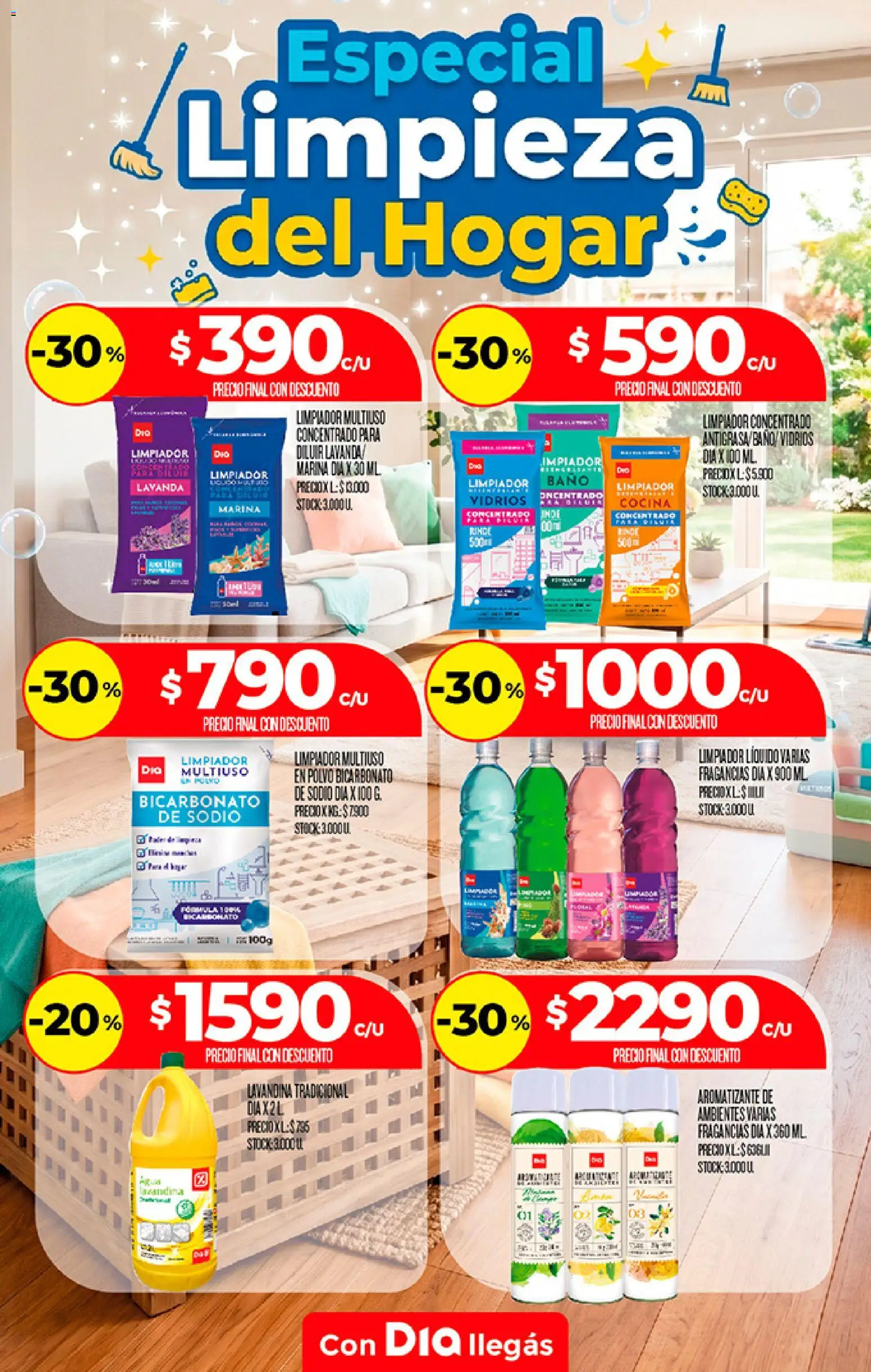 Supermercado DIA - Especial Limpieza │ válido desde el 08/09/2026 | Página: 1 | Productos: Lavandina, Cocina, Baño, Limpiador