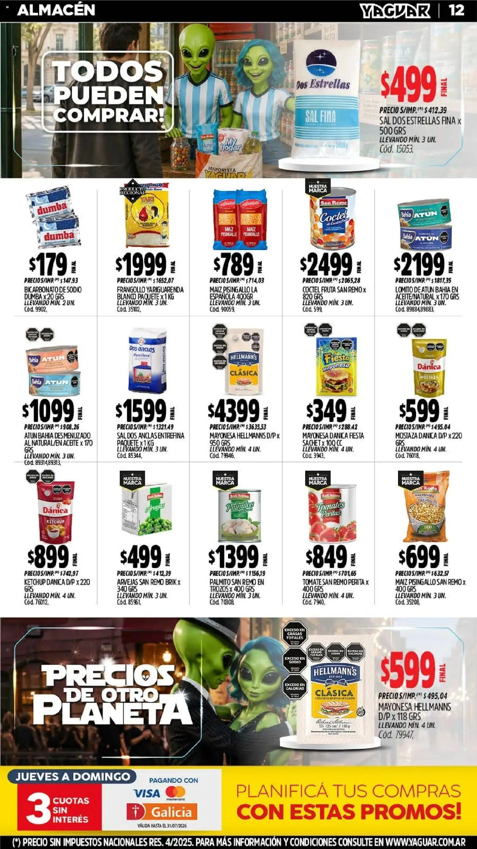 Yaguar - Oferta Semanal Salta │ válido desde el 13/07/2026 | Página: 14 | Productos: Mayonesa, Maiz, Palmitos, Tomates