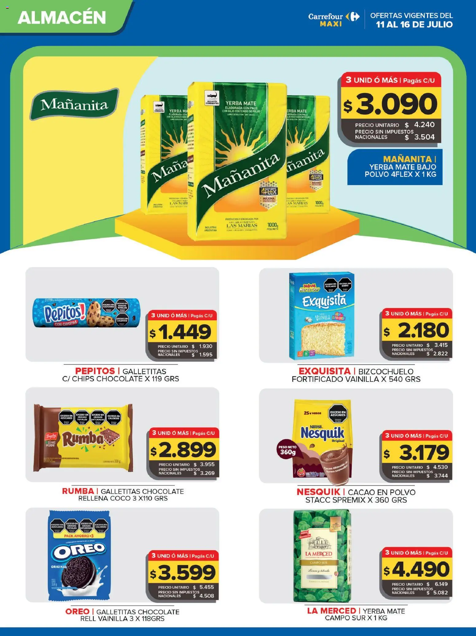 Carrefour Maxi │ válido desde el 11/07/2026 | Página: 6 | Productos: Mate, Peso, Yerba, Cacao