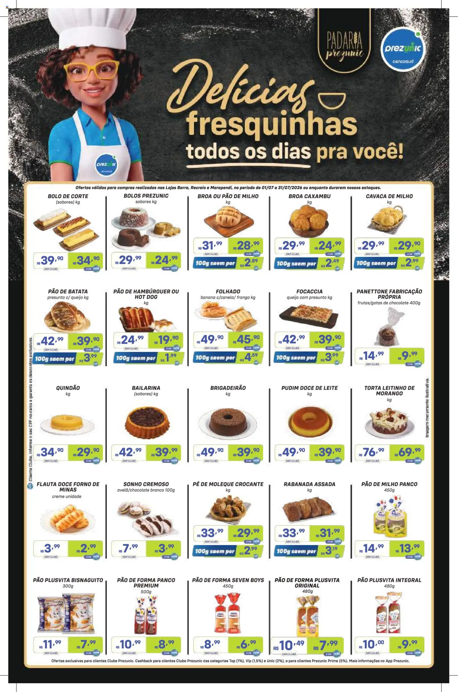 Prezunic Folheto - válido de 01/07/2026 | Página: 6 | Produtos: Forno, Caixa, Pão, Batata