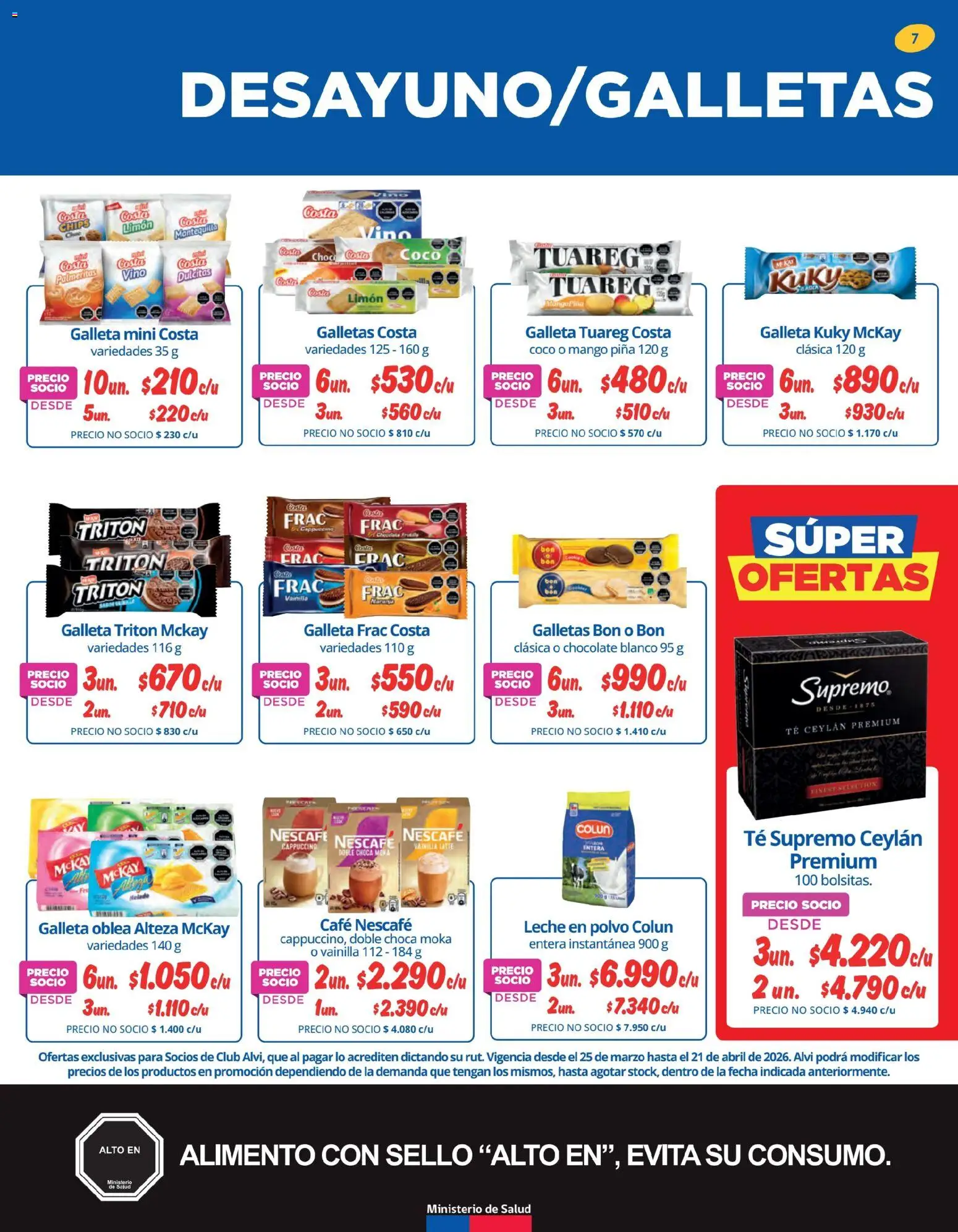 Alvi ofertas  │ válido desde el 25.03.2026 | Página: 7 | Productos: Polvo, Leche, Café, Helado