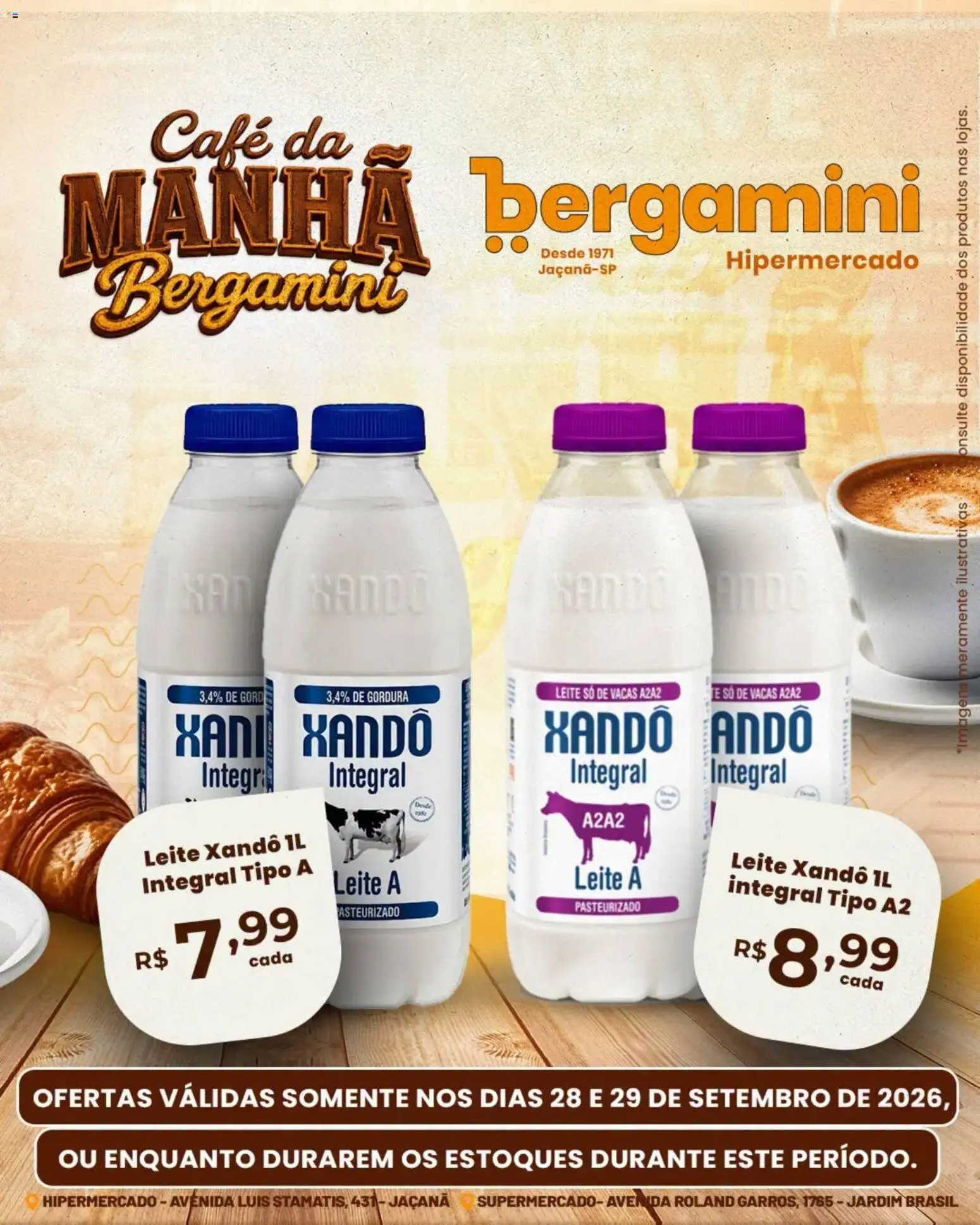 Supermercado Bergamini Folheto - válido de 28/09/2026 | Página: 11 | Produtos: Leite, Café
