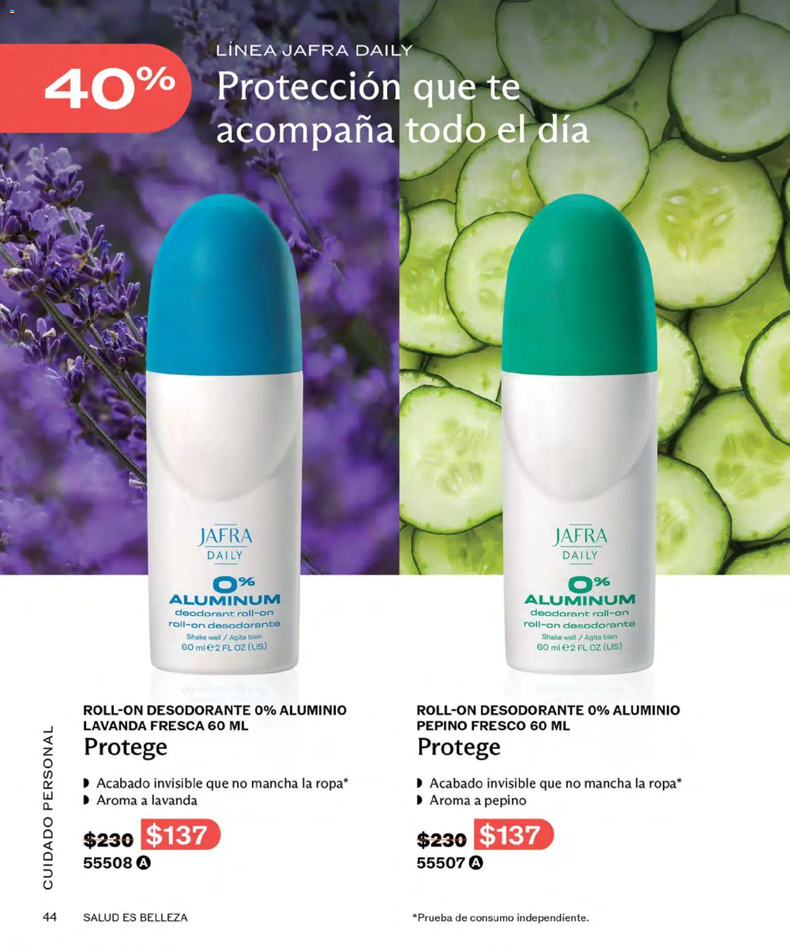 Nuevas ofertas de JAFRA válidas en toda la República Mexicana desde el 01.06.2026. ¡Encuentra las mejores ofertas en JAFRA catálogo! | Página: 44 | Productos: Desodorante, Té