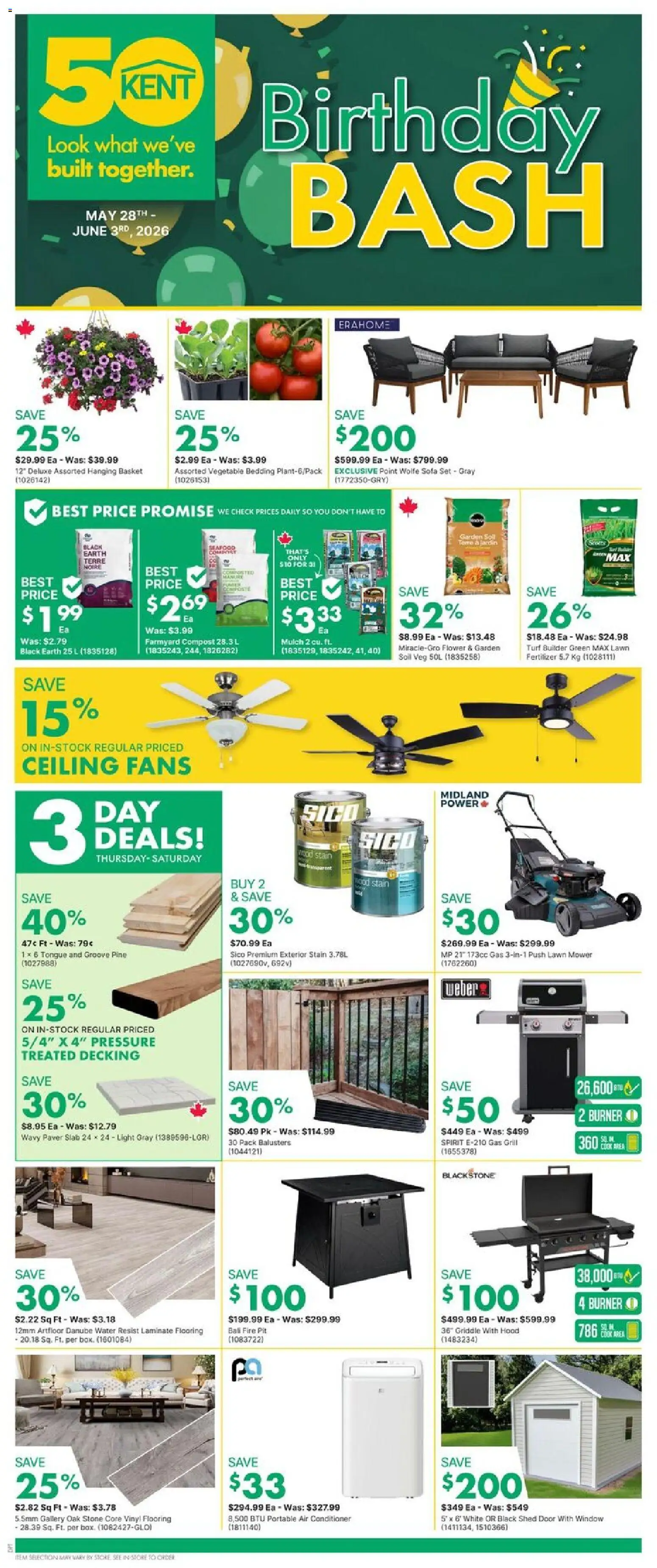 Kent flyer valid from 28.05.2026 | Page: 1 | Products: Mower, Conditioner, Sofa, Basket