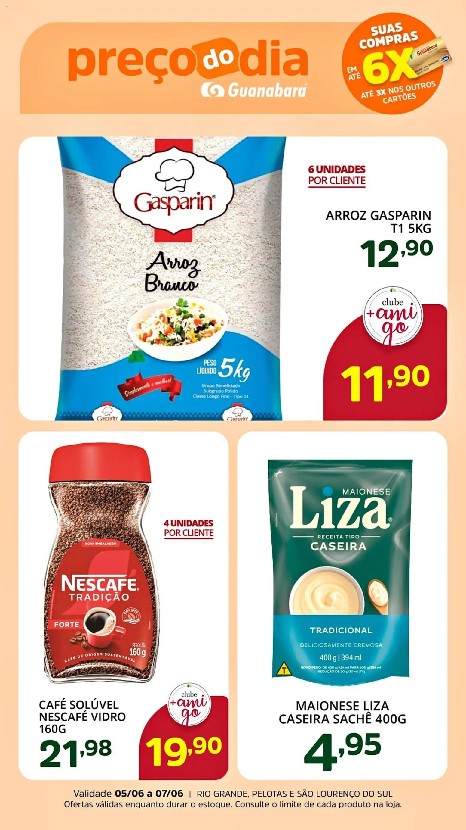 Supermercado Guanabara Folheto - válido de 05.06.2026 | Página: 2 | Produtos: Café, Arroz, Maionese, Café solúvel