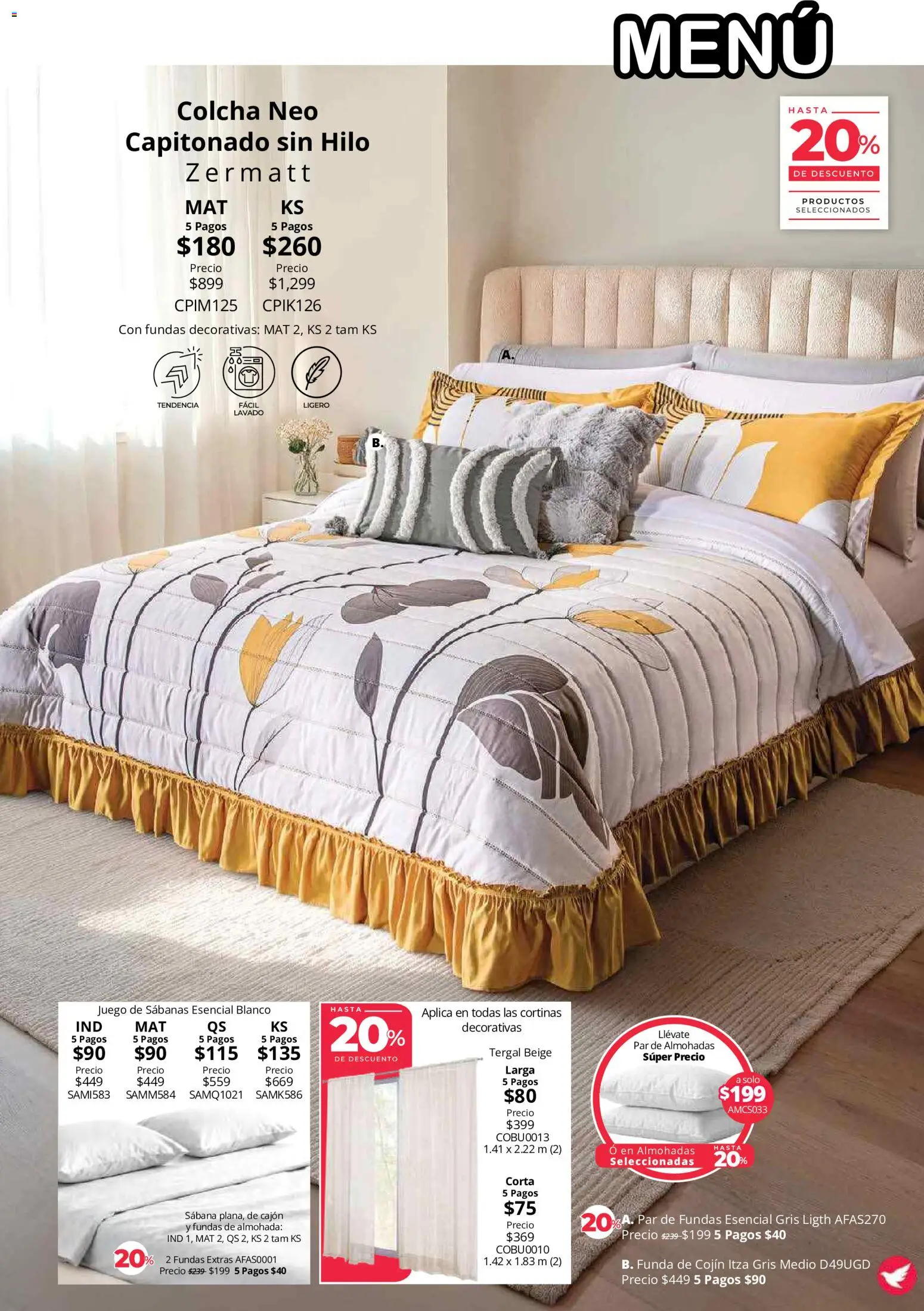 Nuevas ofertas de Colchas Concord válidas en toda la República Mexicana desde el 01/08/2026. ¡Encuentra las mejores ofertas en Colchas Concord catálogo! | Página: 121 | Productos: Cobertor, Juego, Almohada, Cortinas