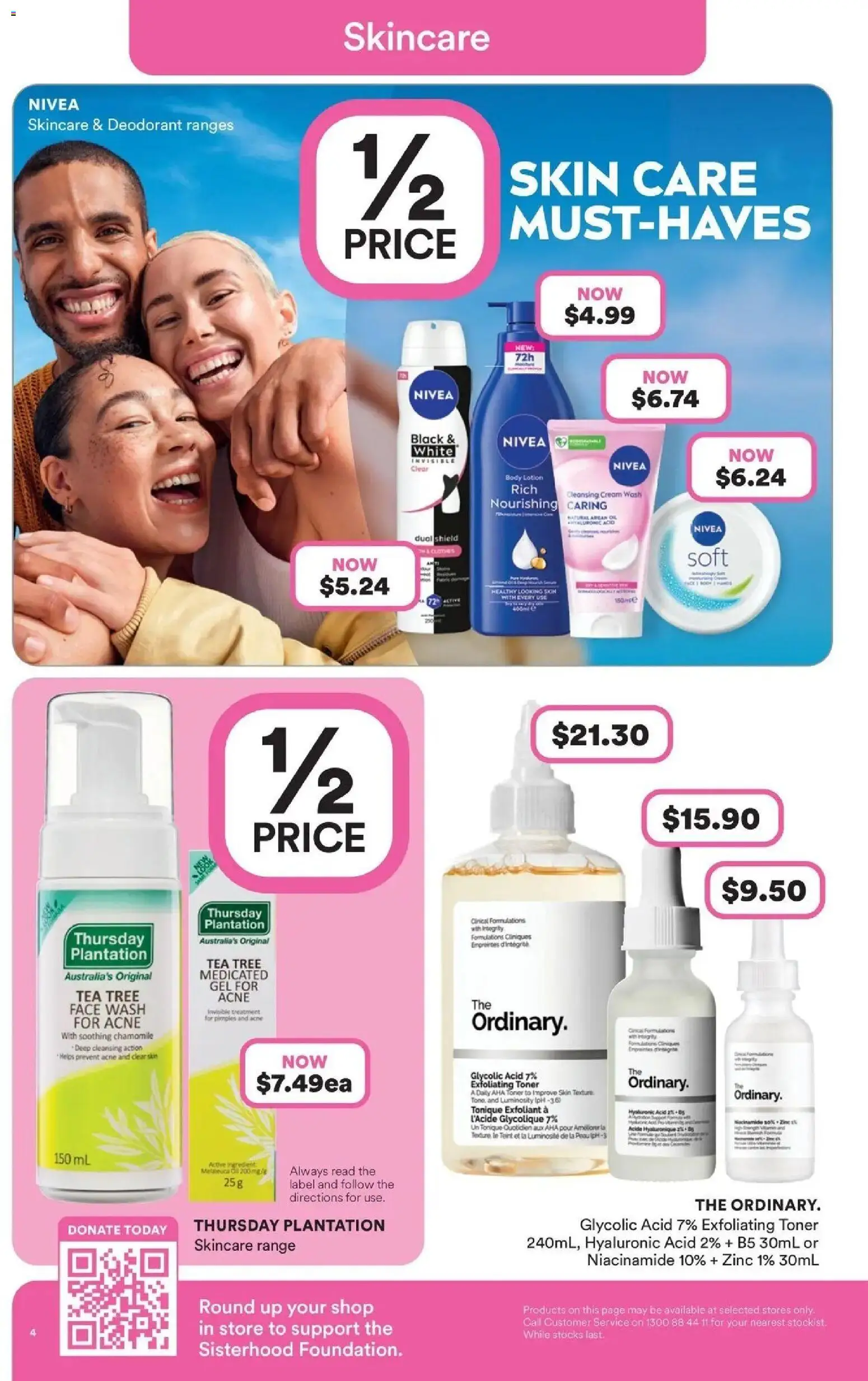 Priceline Pharmacy catalogue - valid from 20.05.2026 | Page: 4 | Products: Deodorant, Body lotion, Face wash, Toner