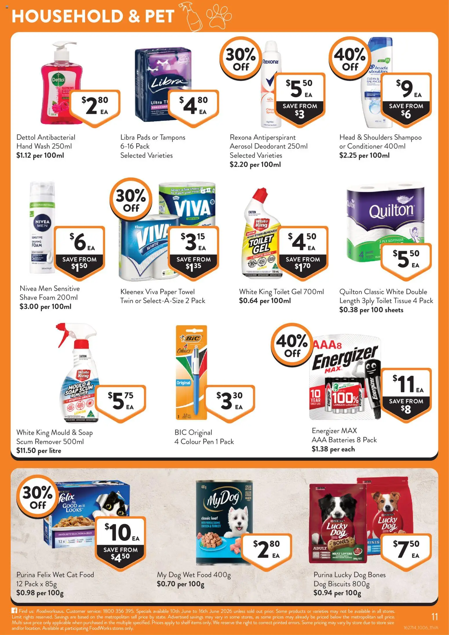 Foodworks catalogue - valid from 03.06.2026 | Page: 11 | Products: Shelf, Antiperspirant, Batteries, Tampons