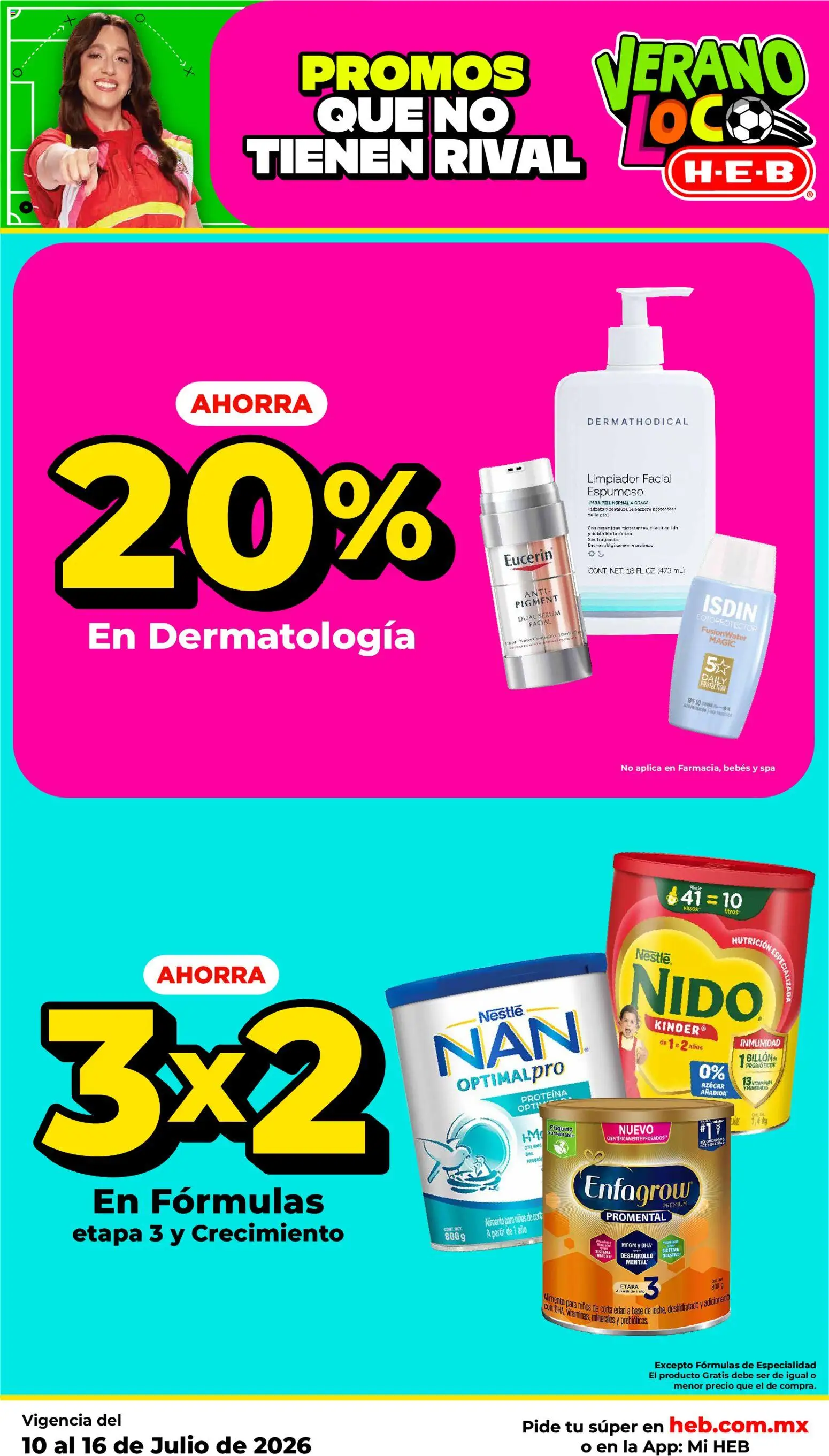 Nuevas ofertas de H-E-B válidas en toda la República Mexicana desde el 10/07/2026. ¡Encuentra las mejores ofertas en H-E-B folleto! | Página: 8 | Productos: Gin, Vitaminas, Limpiador facial, Vasos
