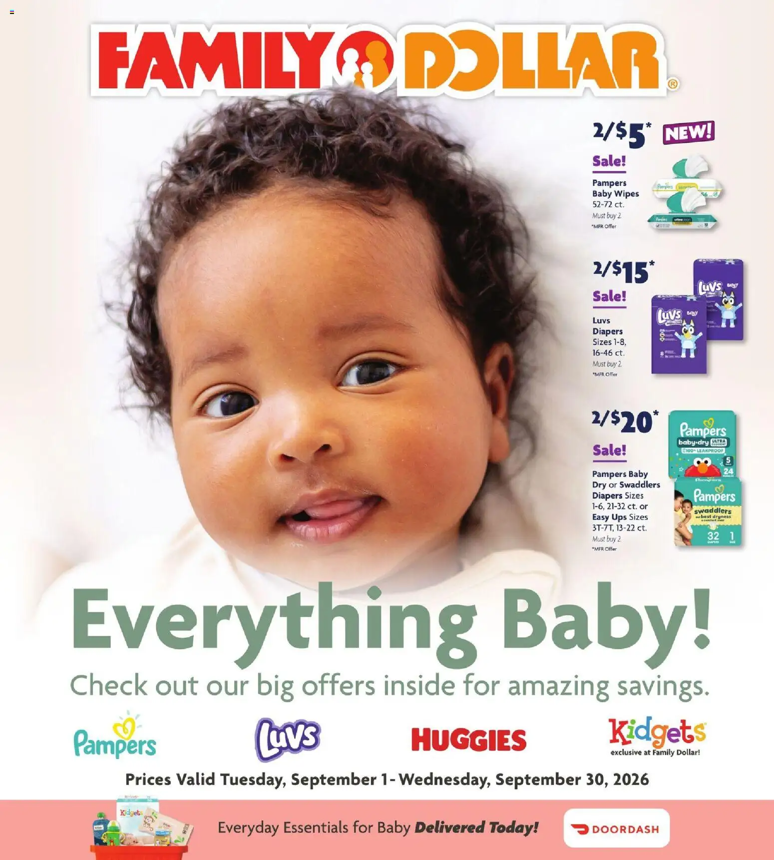 Family Dollar Digital Book - valid from 09/01/2026 | Page: 1 | Products: Diapers, UPS