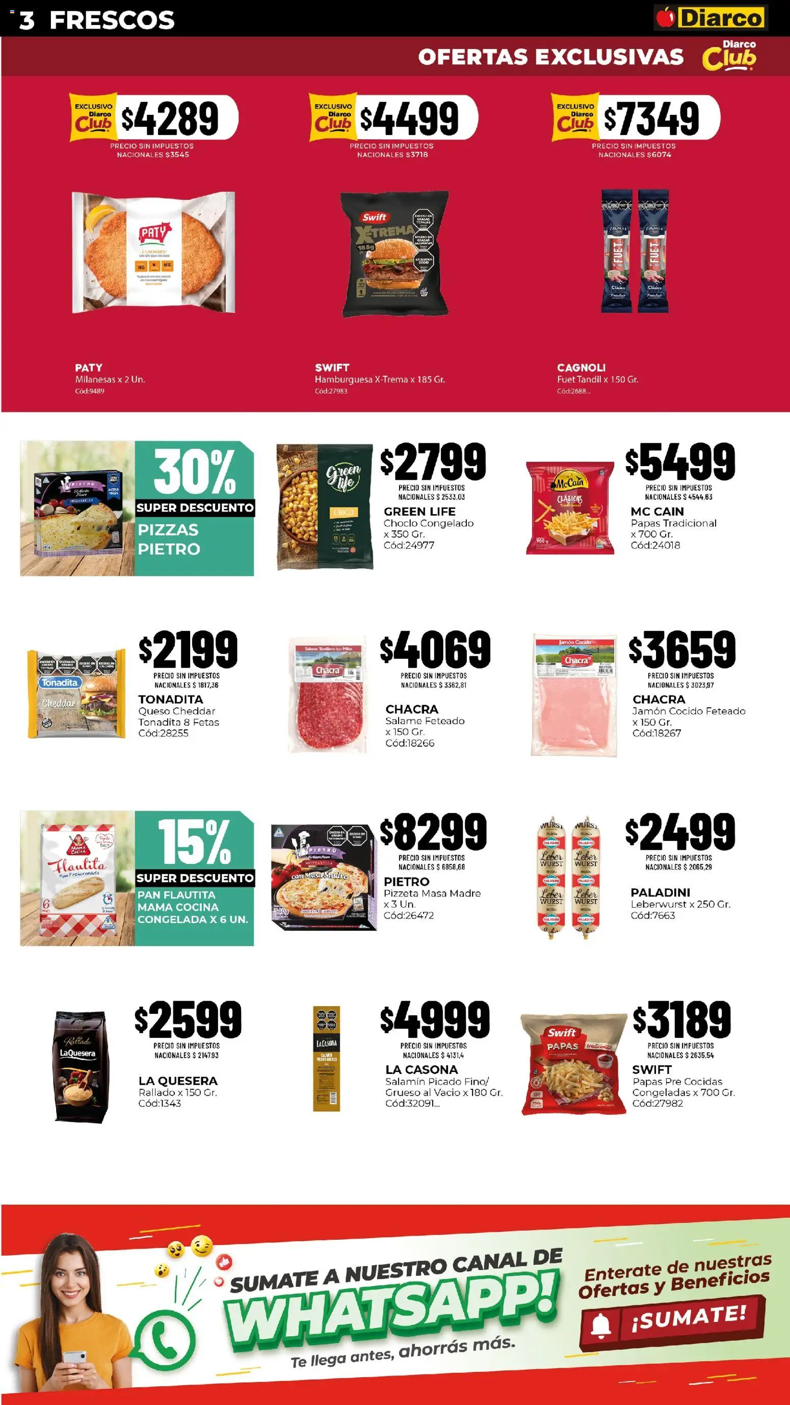 Diarco - Ofertas en Sur (Pueblo) │ válido desde el 14/09/2026 | Página: 3 | Productos: Cocina, Queso Cheddar, Hamburguesa, Papas