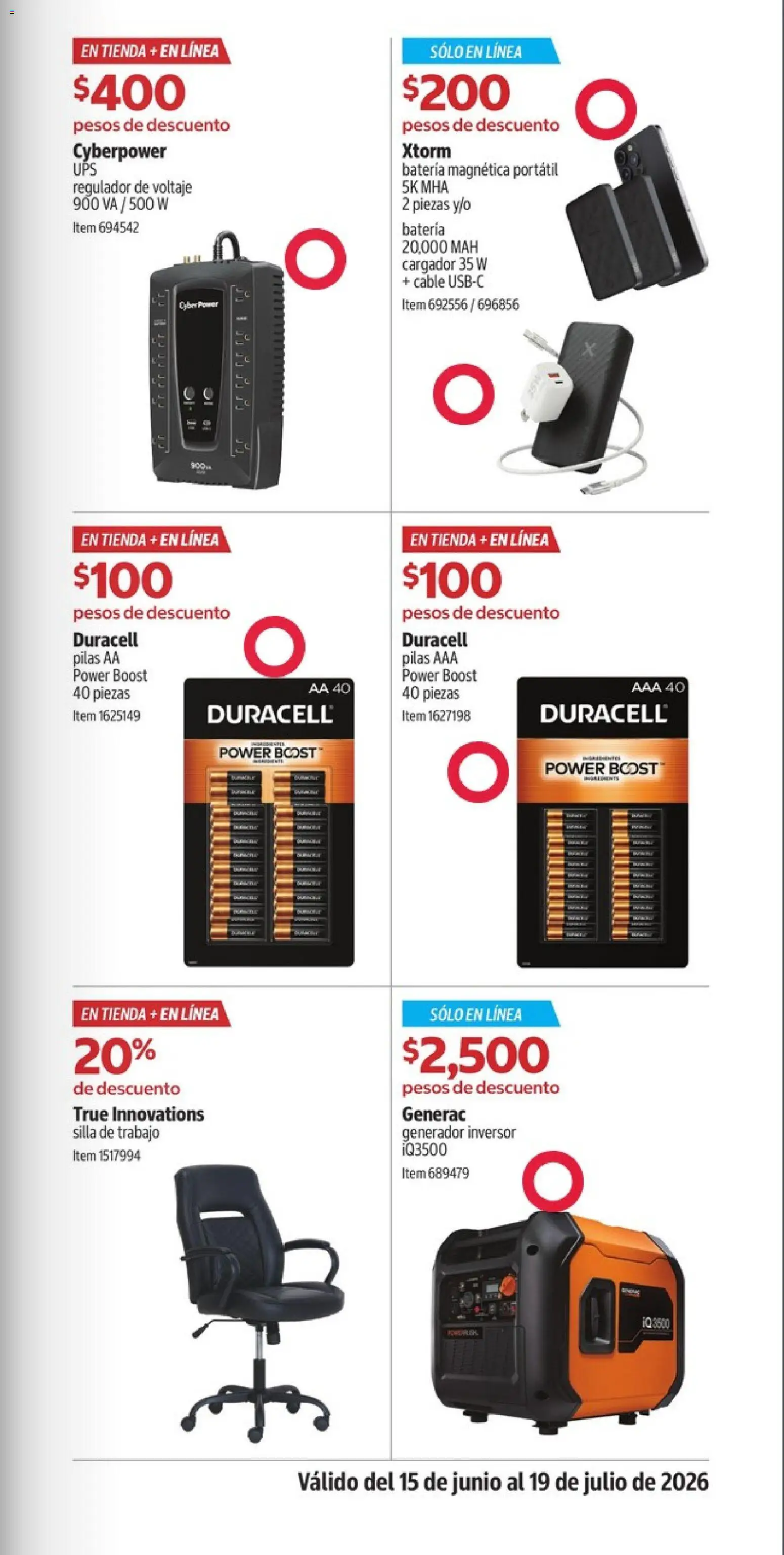 Nuevas ofertas de Costco válidas en toda la República Mexicana desde el 15/06/2026. ¡Encuentra las mejores ofertas en Costco catálogo Descuentos exclusivos! | Página: 7 | Productos: Pilas AA, Silla, Cable, Pilas