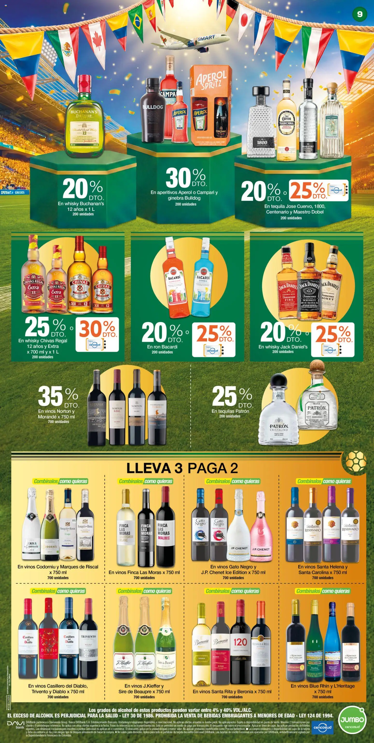 Jumbo revista - valida desde el 25/06/2026 | Página: 9 | Productos: Aperol, Sobre, Tequila, Jack Daniel's