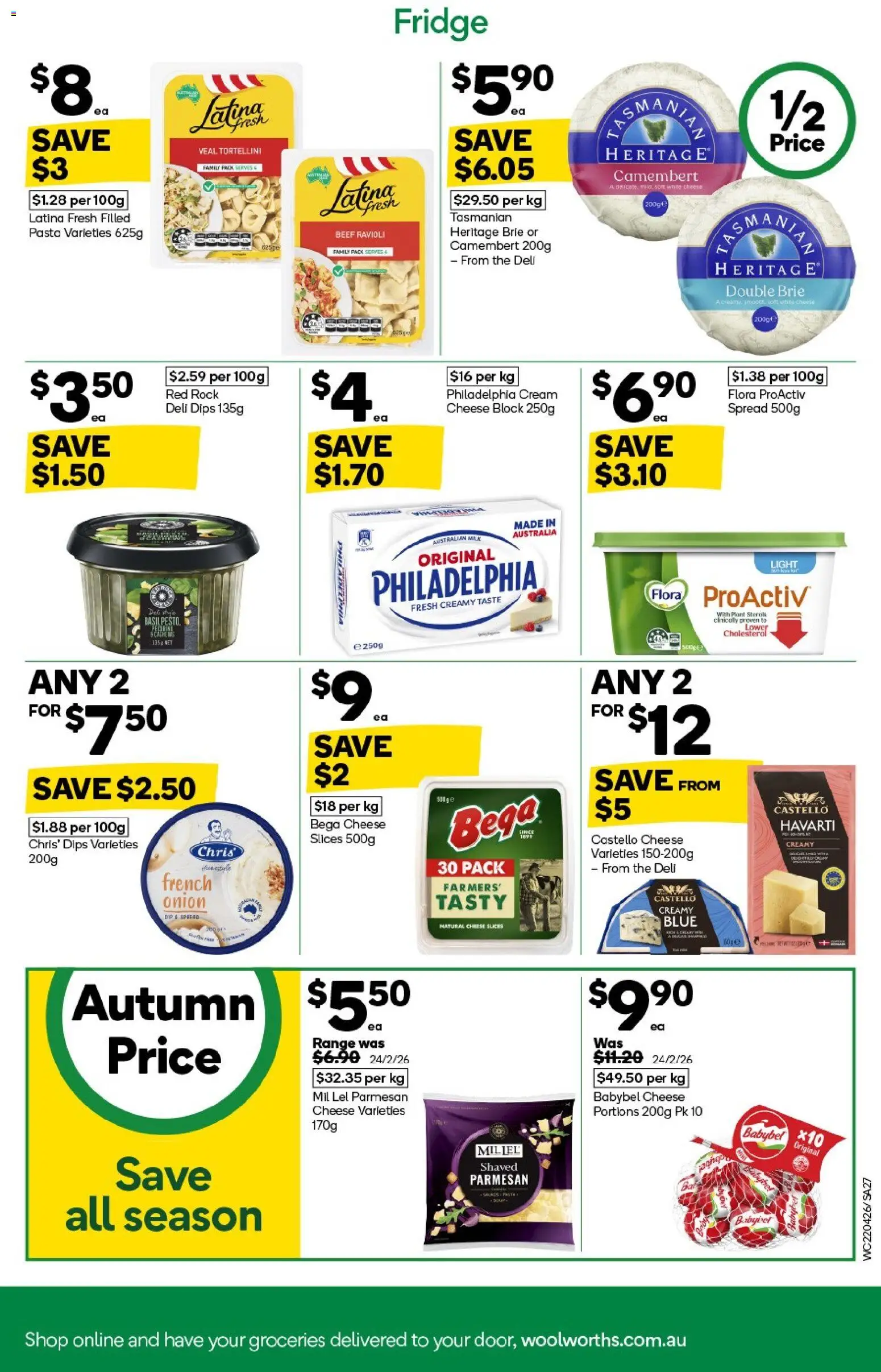 Woolworths catalogue - valid from 22.04.2026 | Page: 27 | Products: Cheese, Pasta, Cream, Fridge