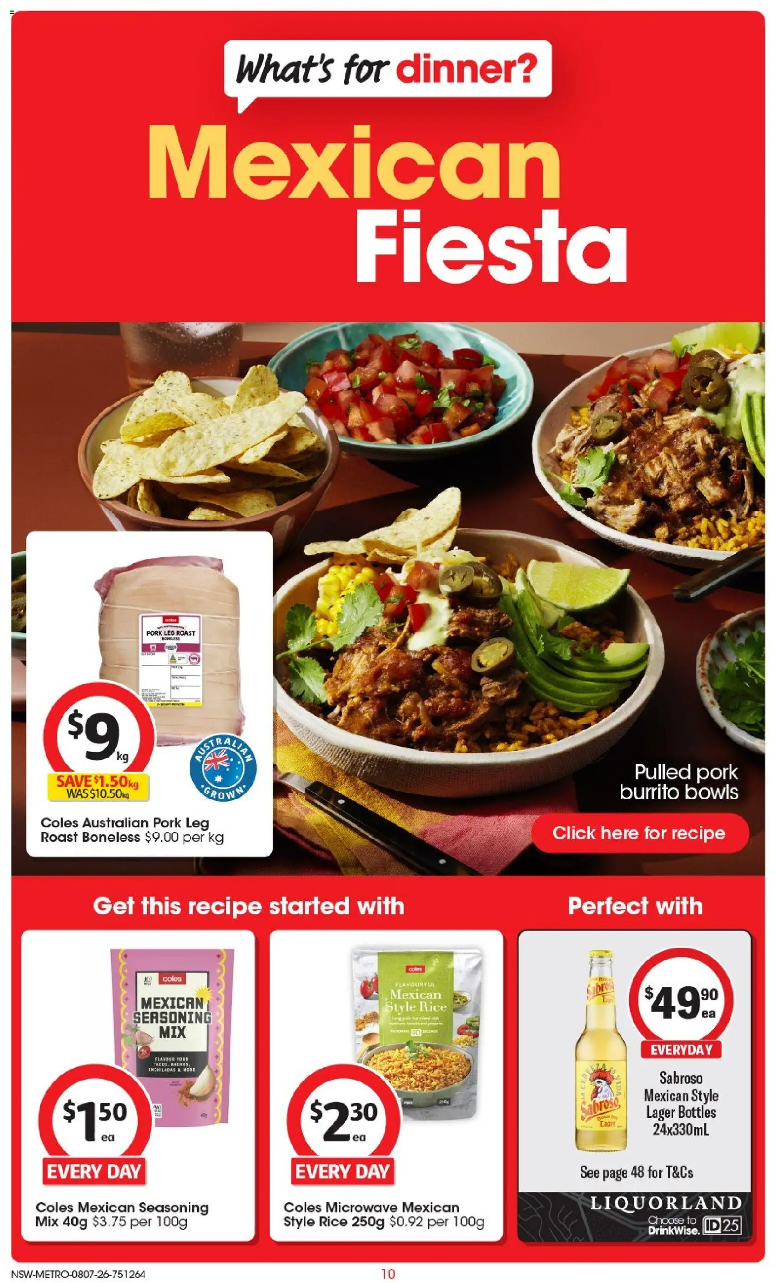 Coles catalogue - valid from 08/07/2026 | Page: 10 | Products: Pork, Rice, Microwave
