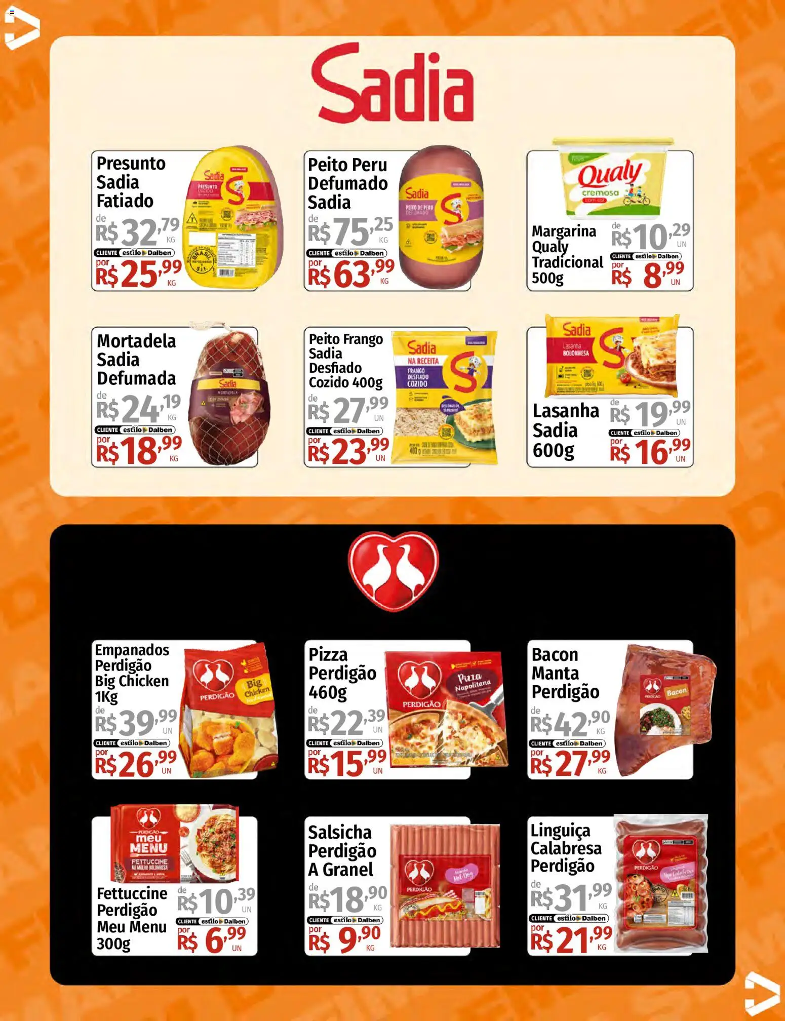Supermercado Dalben Folheto - válido de 04/09/2026 | Página: 12 | Produtos: Presunto, Lasanha, Peru, Bacon
