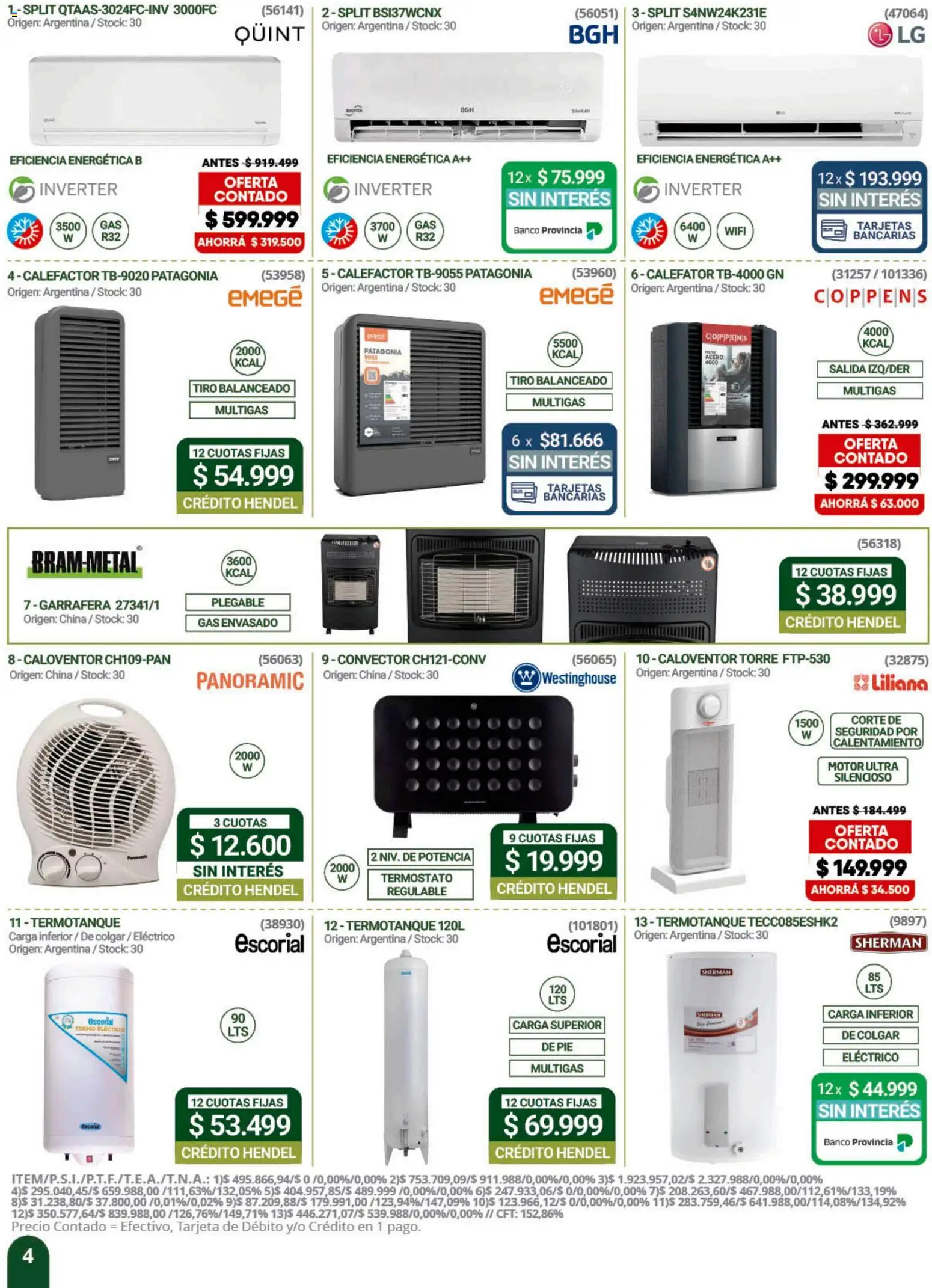 Hendel catálogo │ válido desde el 01/07/2026 | Página: 4 | Productos: Termo, Calefactor, Termotanque