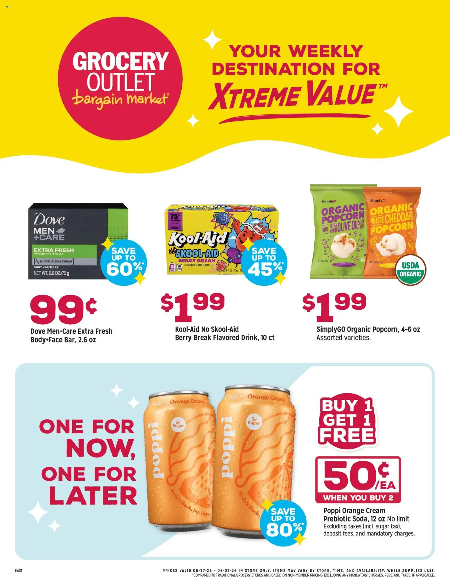 Grocery Outlet Weekly Ad - MD - valid from 27.05.2026 | Page: 1 | Products: Cream, Sugar