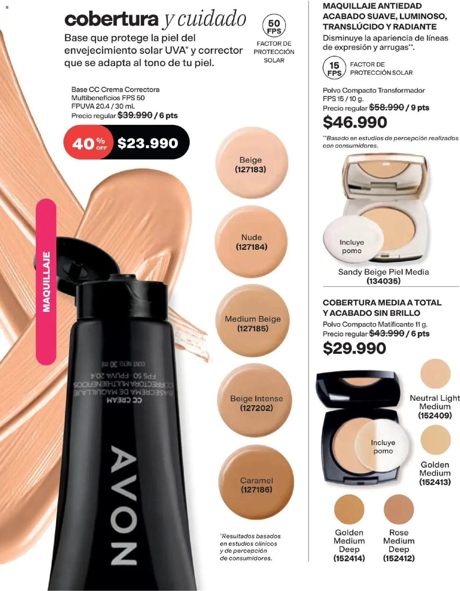 Avon revista - valida desde el 16/08/2026 | Página: 52 | Productos: Polvo compacto, Brillo, Polvo, Corrector