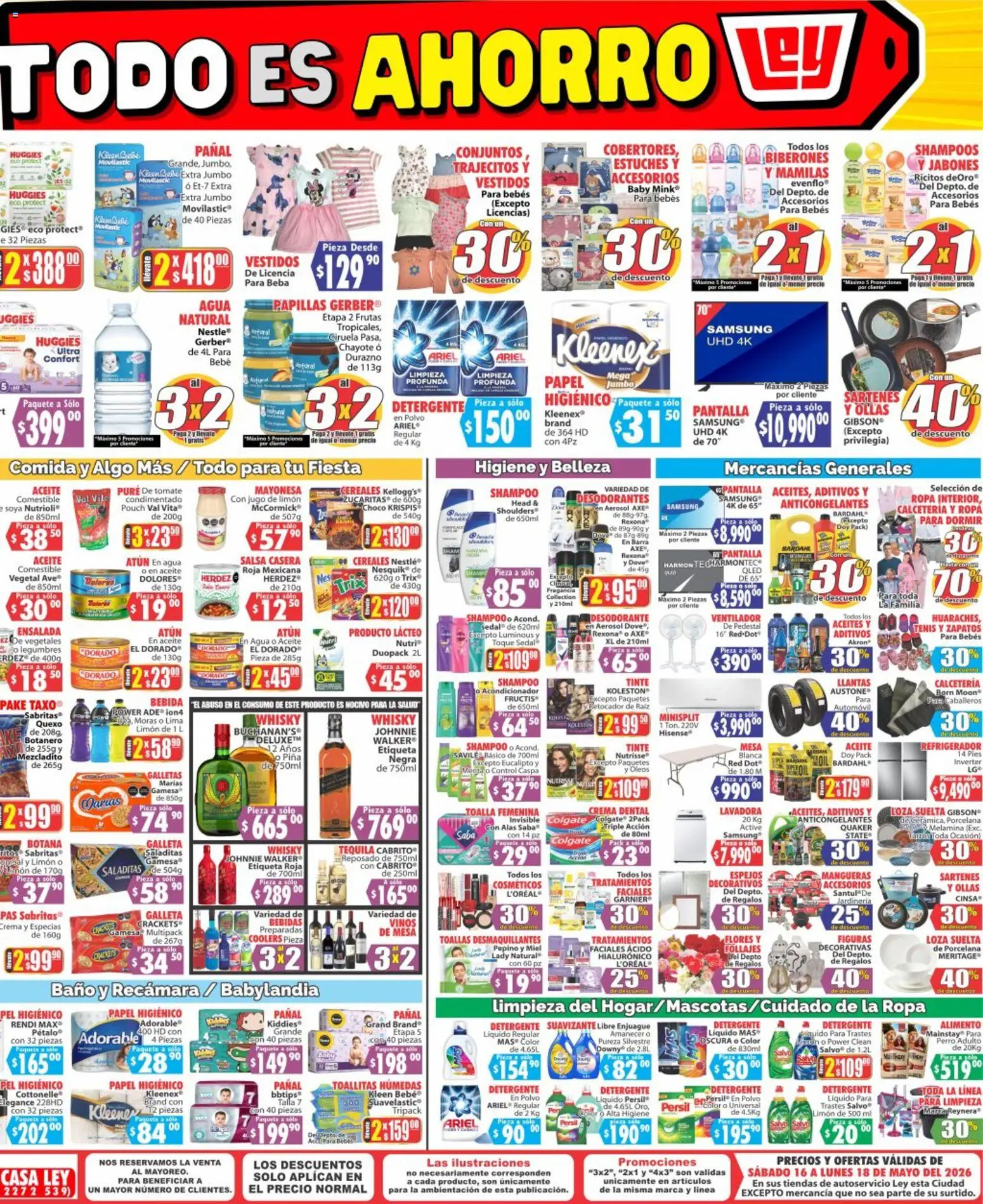 Nuevas ofertas de Casa Ley válidas en toda la República Mexicana desde el 16.05.2026. ¡Encuentra las mejores ofertas en Casa Ley folleto Todo es ahorro La Paz, BCS! | Página: 1 | Productos: Tenis, Cereales, Suavizante, Papel higiénico