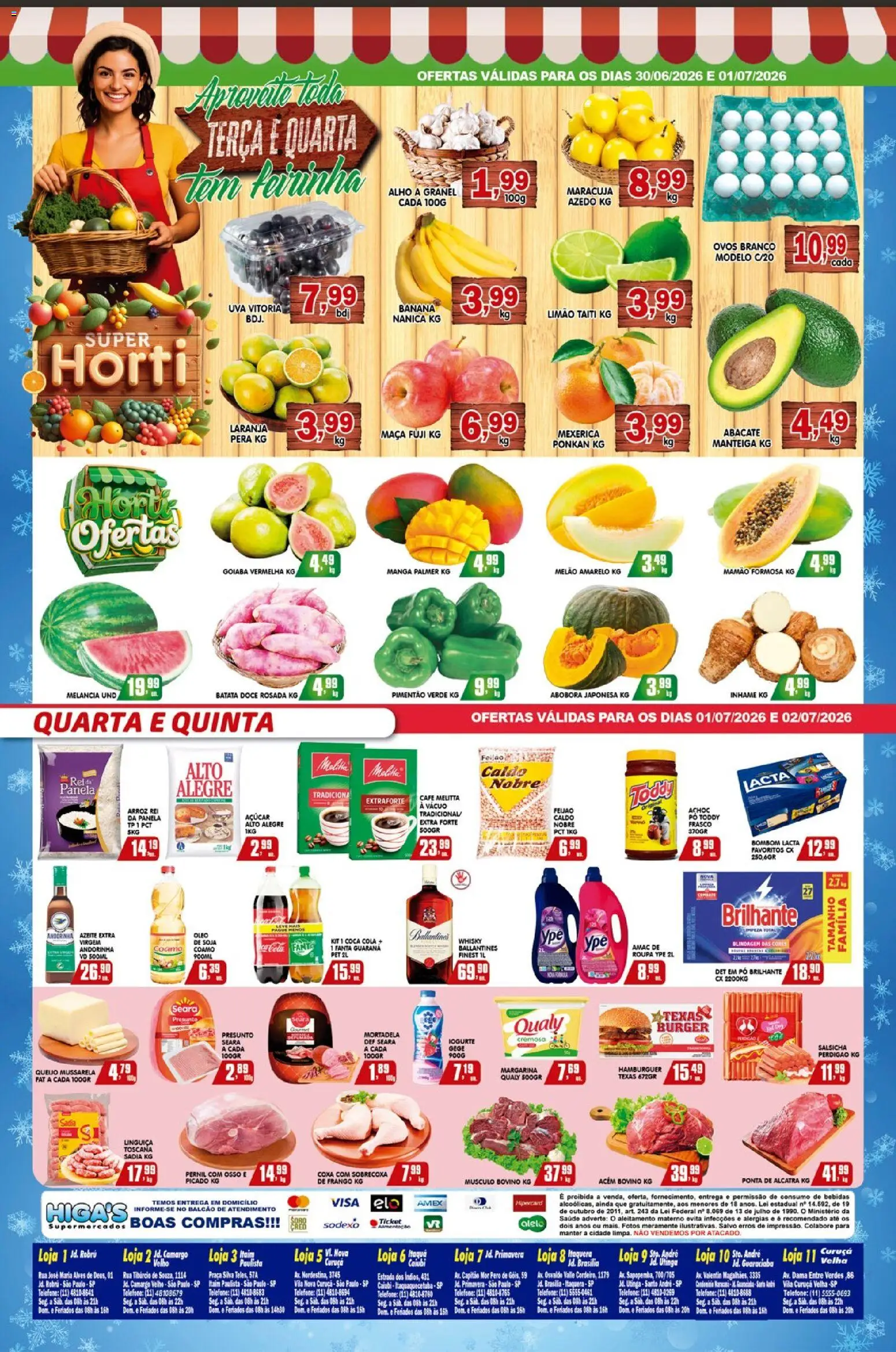 Higa's Supermercado Folheto - válido de 01/07/2026 | Página: 4 | Produtos: Whisky, Salsicha, Iogurte, Margarina