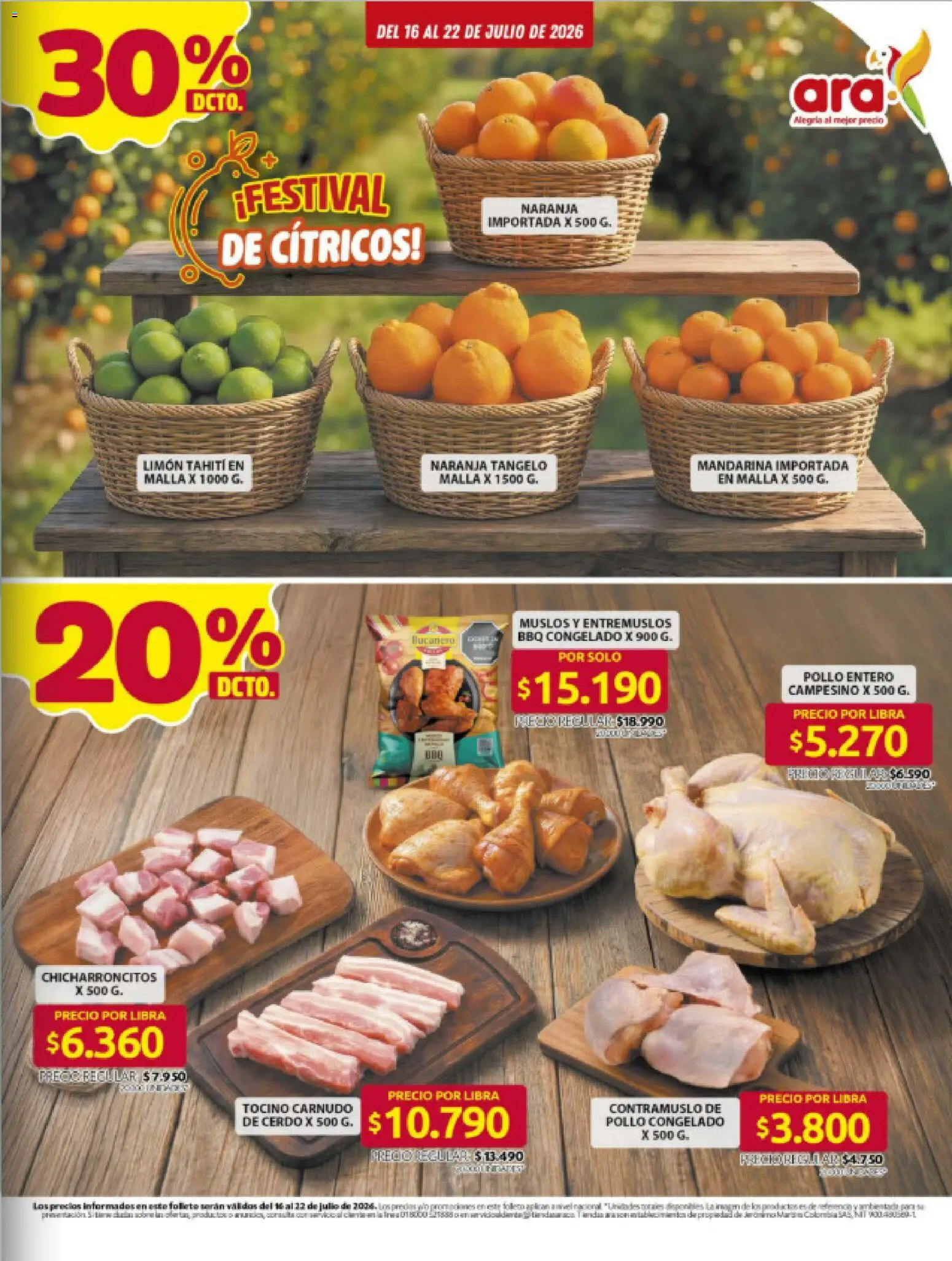 Ara revista - valida desde el 16/07/2026 | Página: 10 | Productos: Cerdo, Pollo, Molleja, Limón