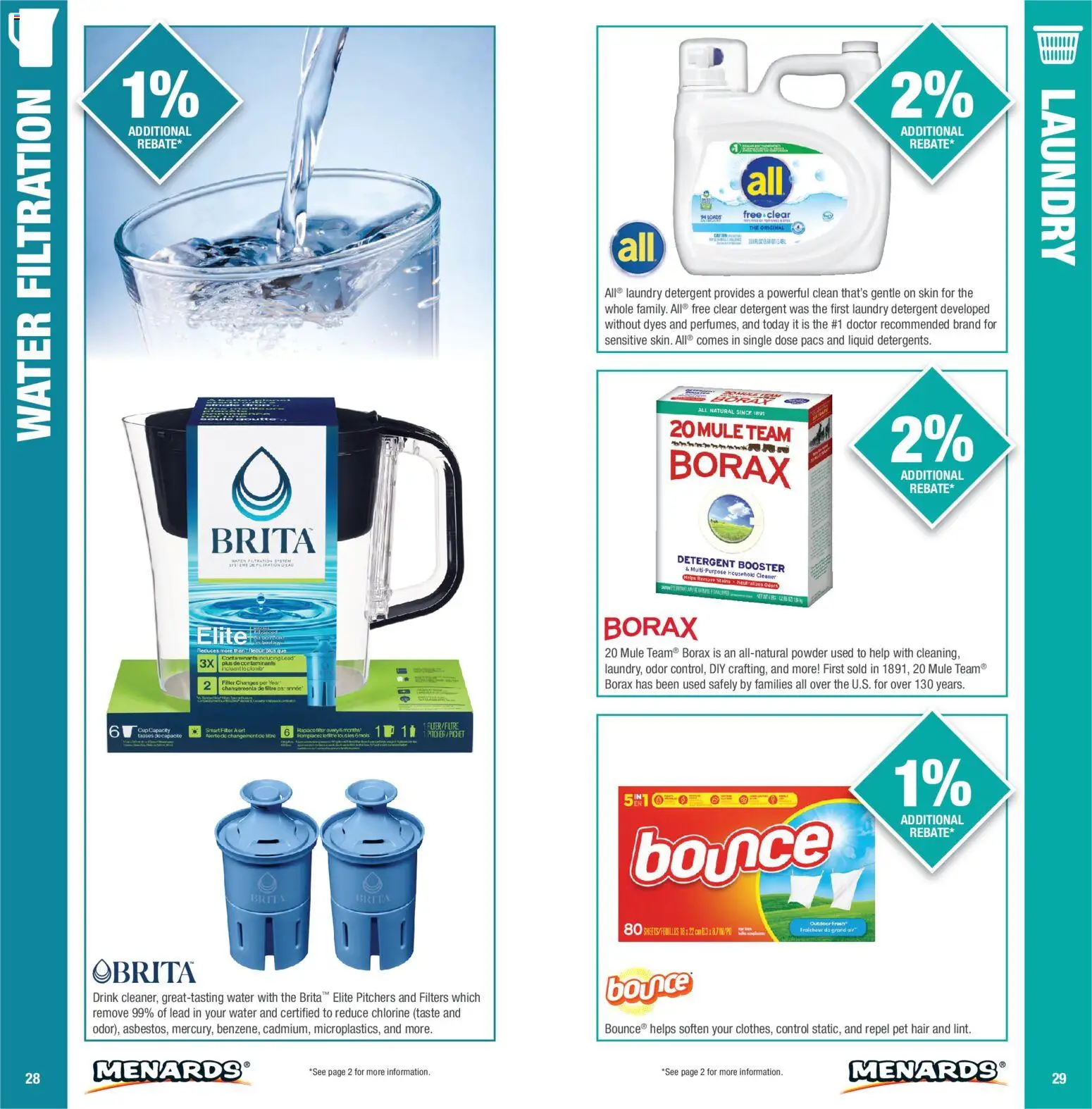 Menards Big Rewards Catalog - valid from 01/01/2026 | Page: 15 | Products: Powder, Laundry detergent, Detergent, Water