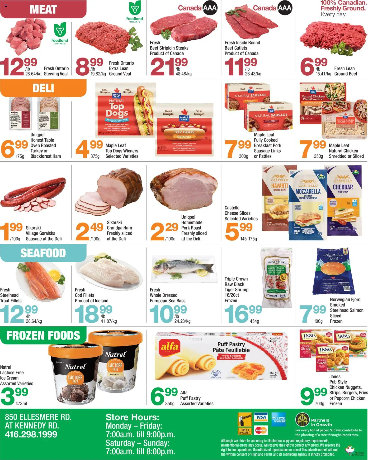 Highland Farms flyer valid from Sep 24, 2026 | Page: 4 | Products: Ice cream, Veal, Trout, Pastry