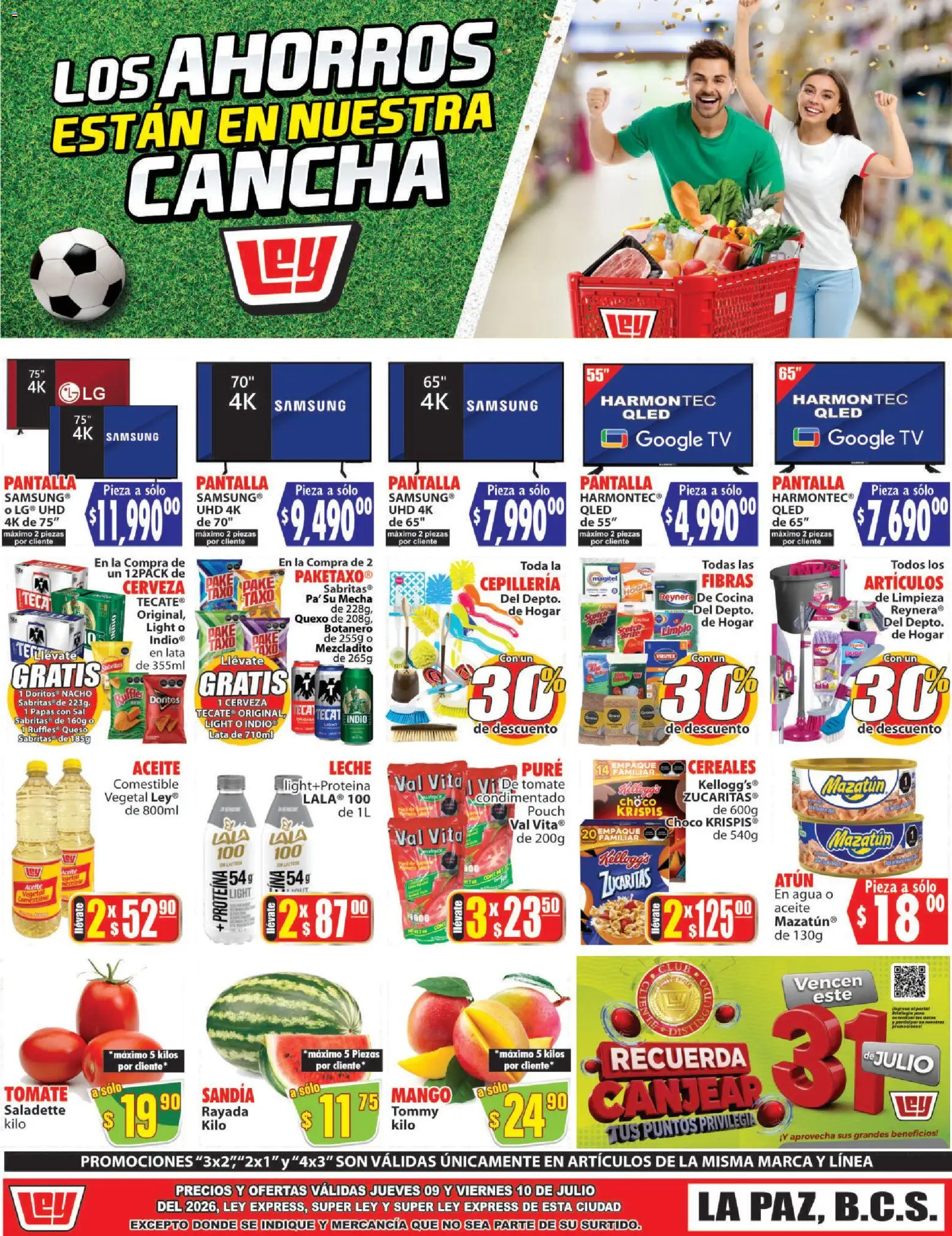Nuevas ofertas de Casa Ley válidas en toda la República Mexicana desde el 09/07/2026. ¡Encuentra las mejores ofertas en Casa Ley folleto Autoservicio! | Página: 1 | Productos: Sandía, Mango, Aceite, Cerveza