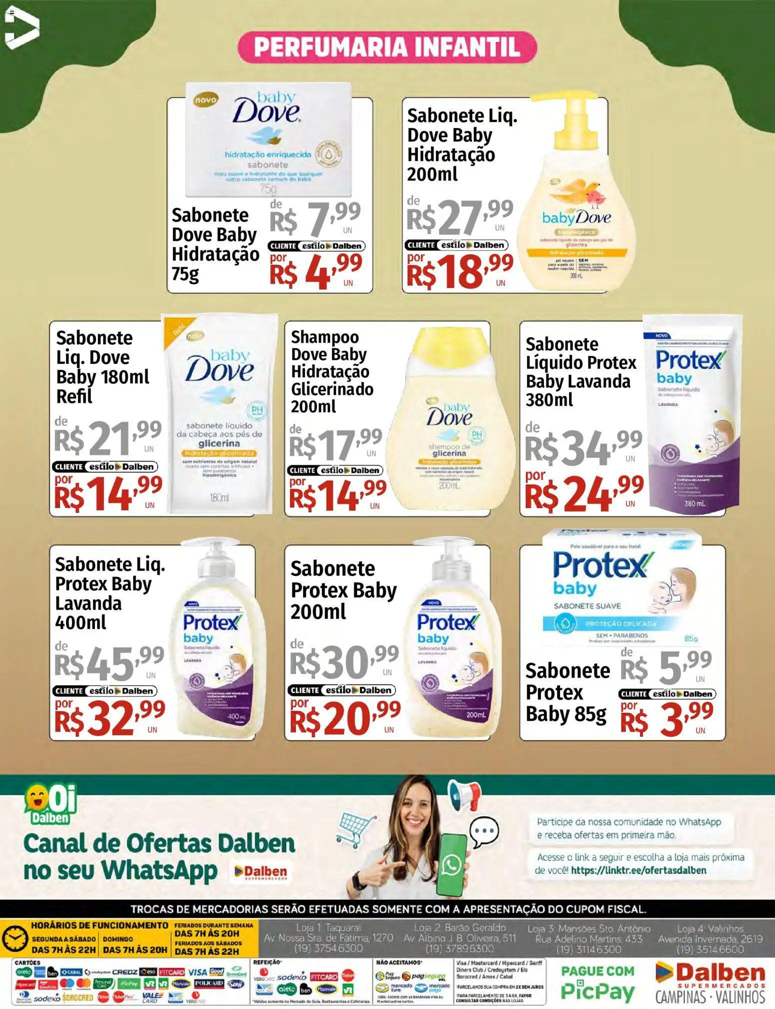 Supermercado Dalben Folheto - válido de 25.05.2026 | Página: 3 | Produtos: Shampoo, Sabonete, Dove, Sabonete líquido