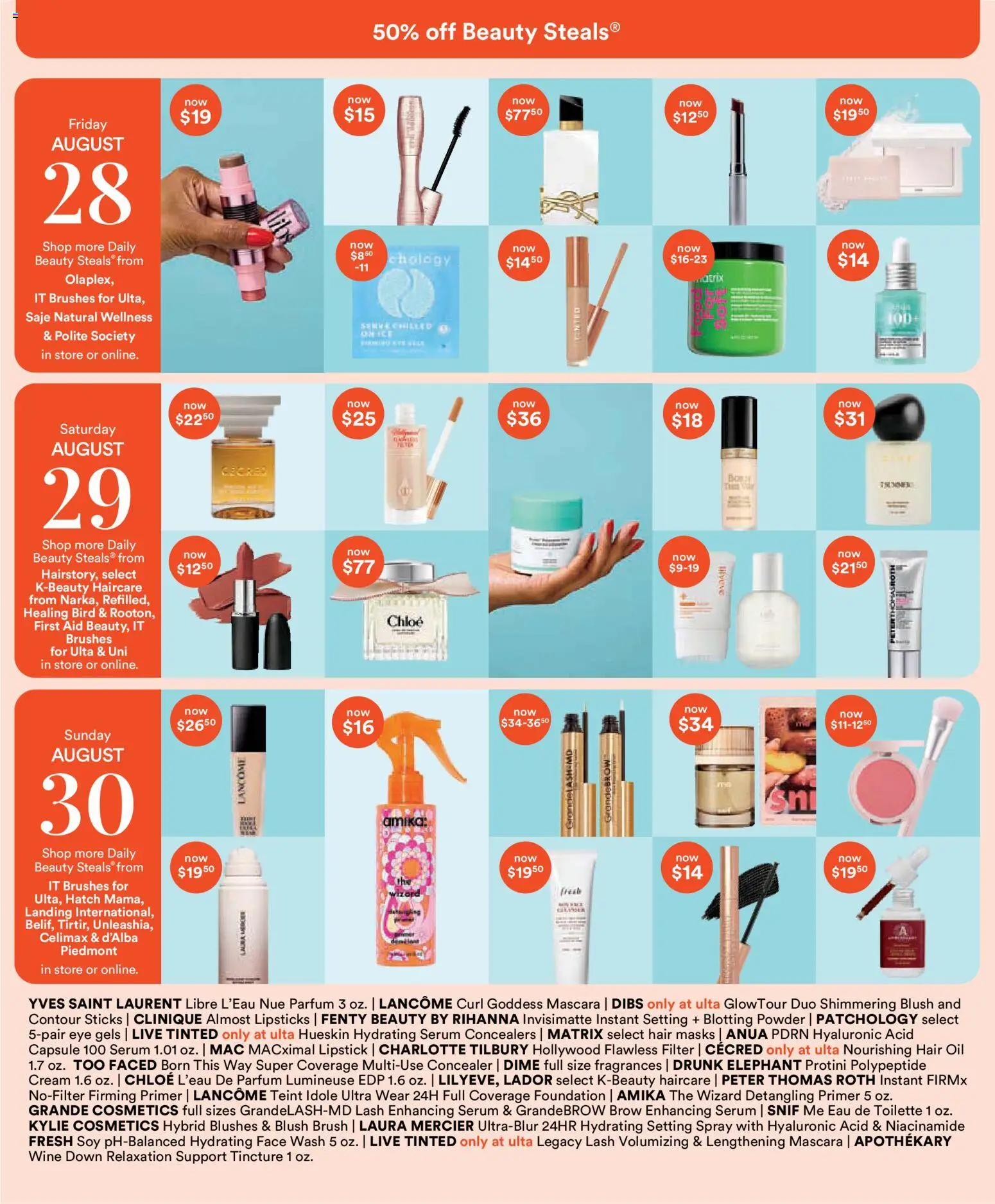 Ulta Beauty 21 Days of Beauty Calendar - valid from 08/28/2026 | Page: 2 | Products: Brush, Hair oil, Oil, Cream