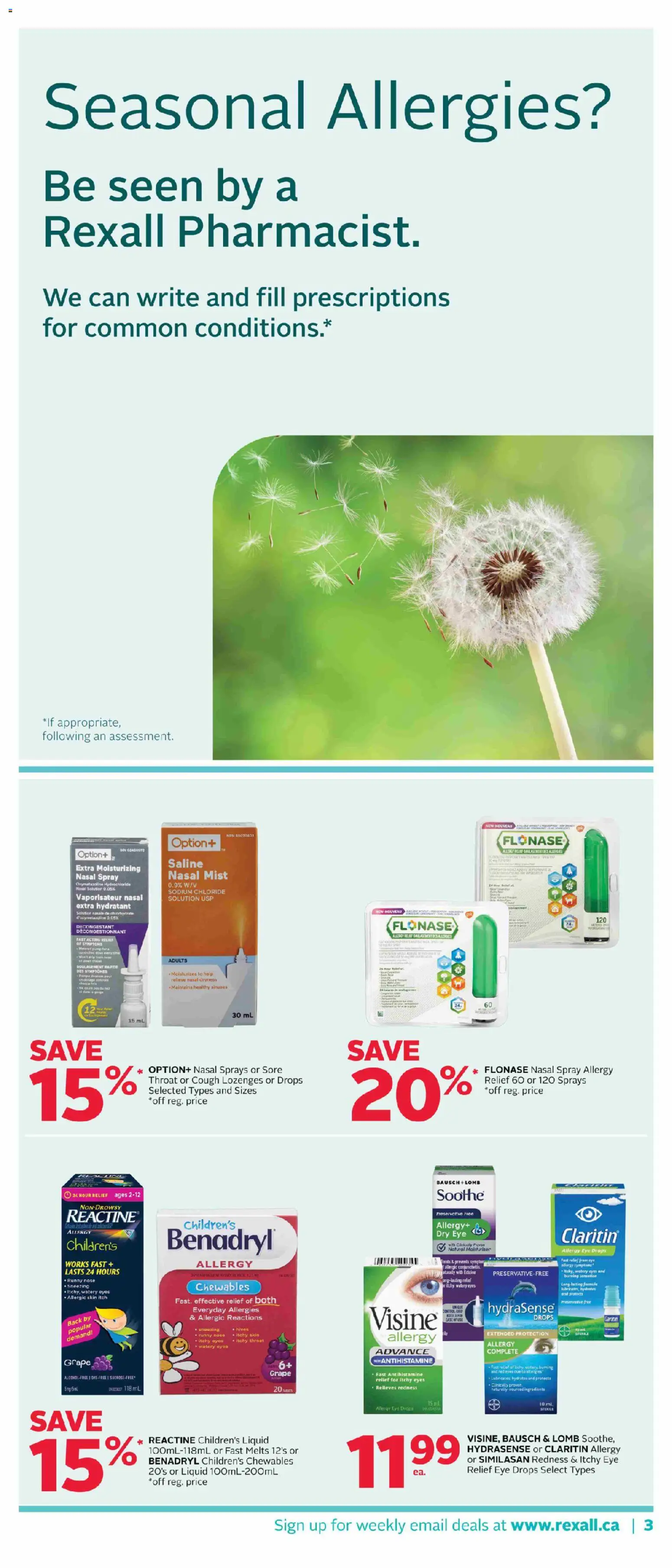 Rexall flyer valid from Jul 17, 2026 | Page: 9 | Products: Eye drops, Ingredients