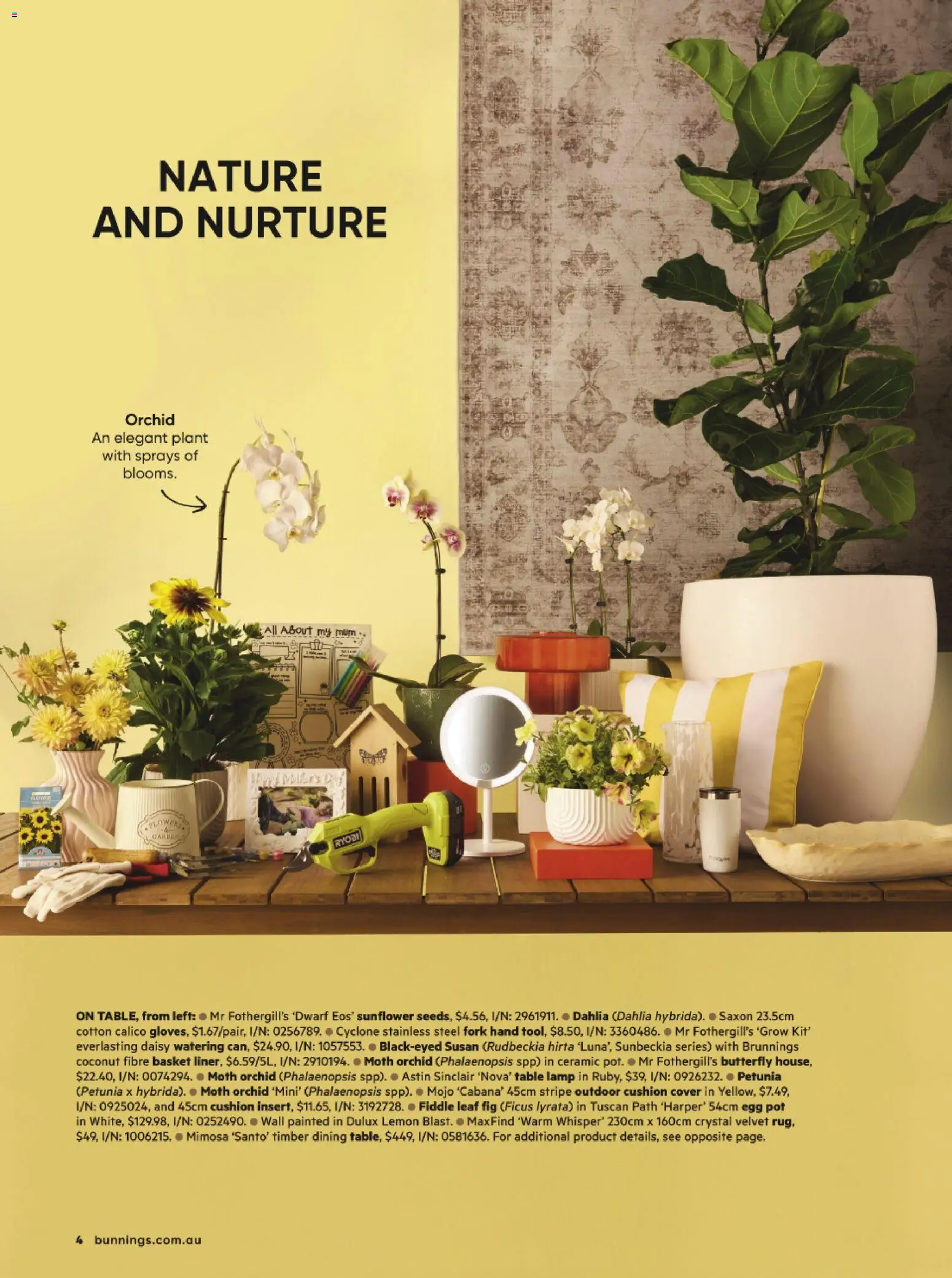 Bunnings Warehouse catalogue - valid from 24.04.2026 | Page: 4 | Products: Table, Lamp, Pot, Plant