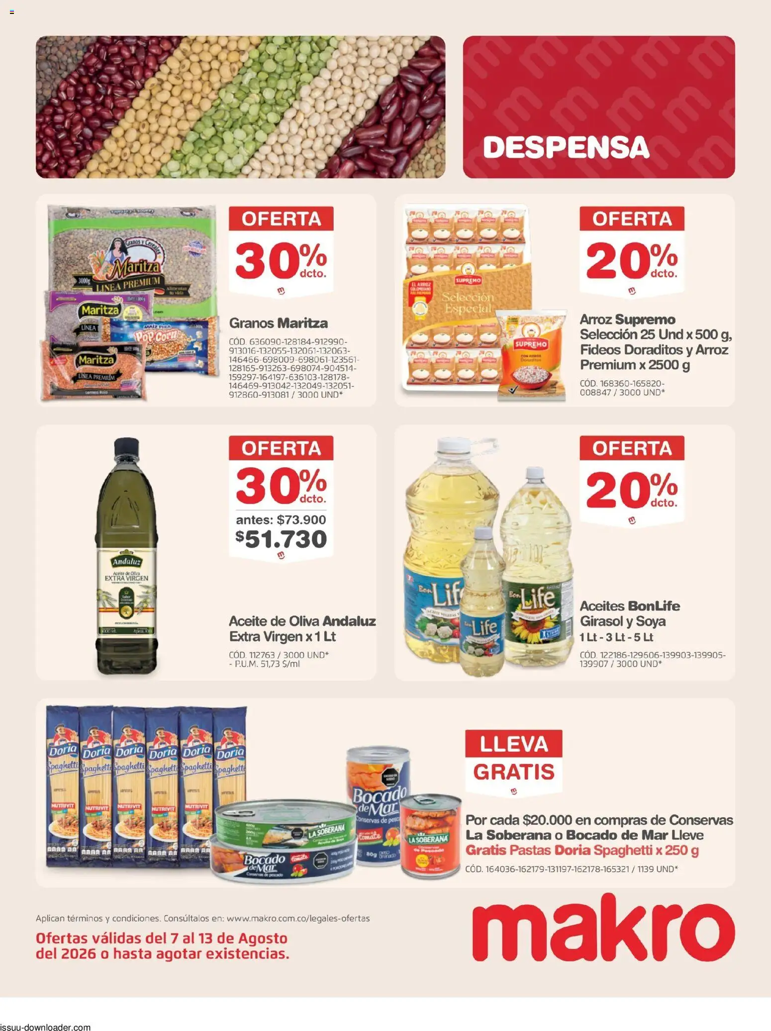 Makro revista - valida desde el 07/08/2026 | Página: 8 | Productos: Pescado, Fideos, Pastas, Aceite