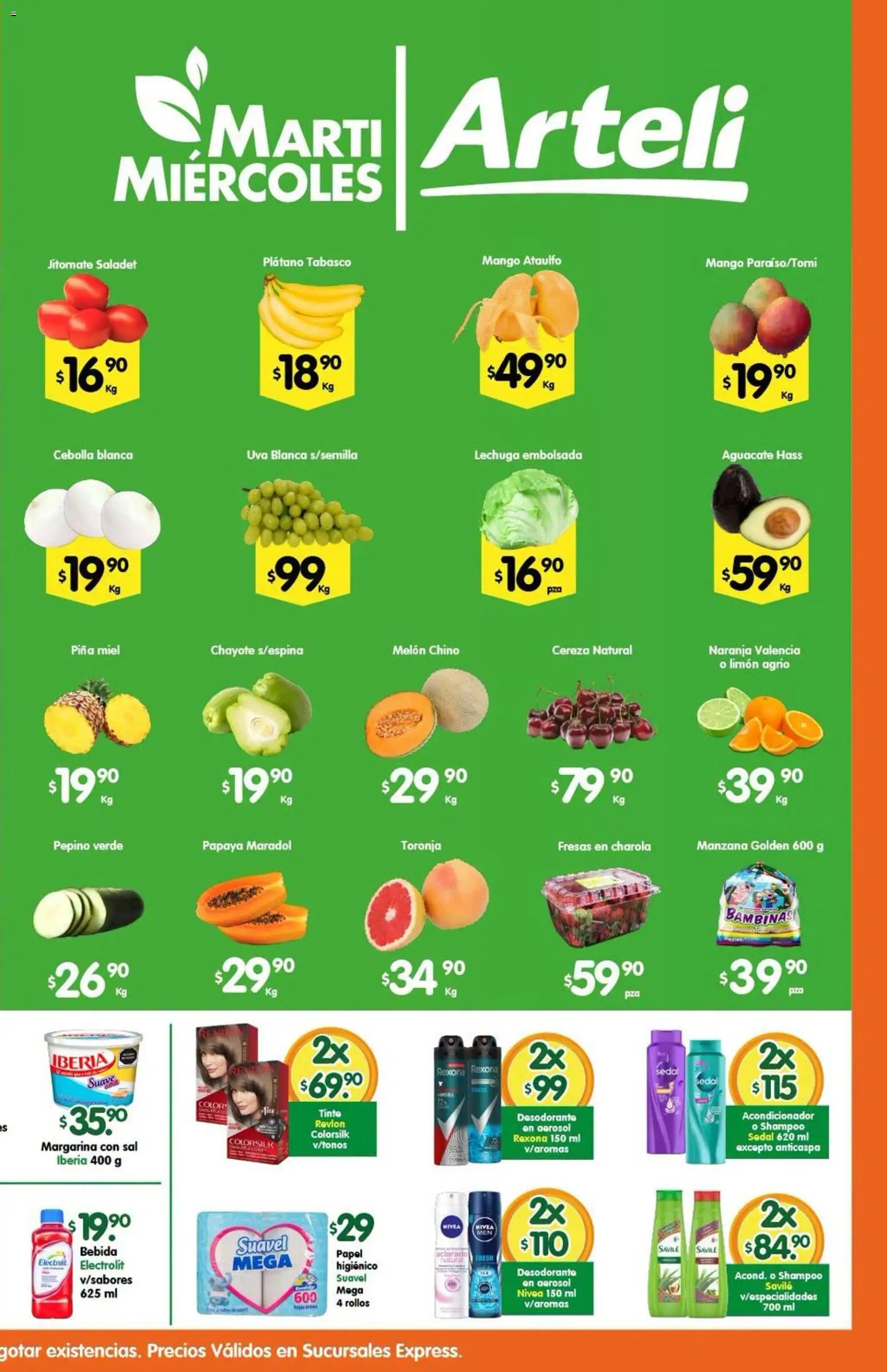 Nuevas ofertas de Arteli válidas en toda la República Mexicana desde el 14/07/2026. ¡Encuentra las mejores ofertas en Arteli folleto Express! | Página: 2 | Productos: Manzana, Lechuga, Uva, Piña