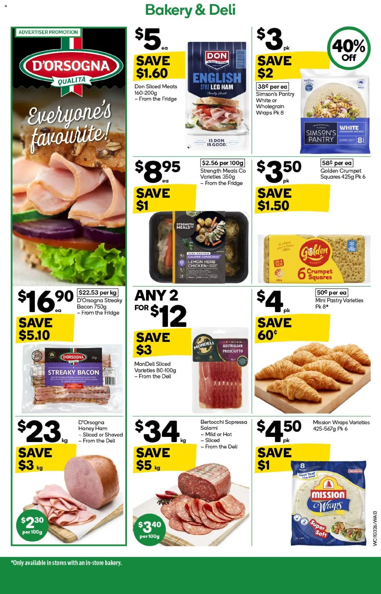 Woolworths catalogue - valid from 11.03.2026 | Page: 13 | Products: Ham, Honey, Fridge, Bakery