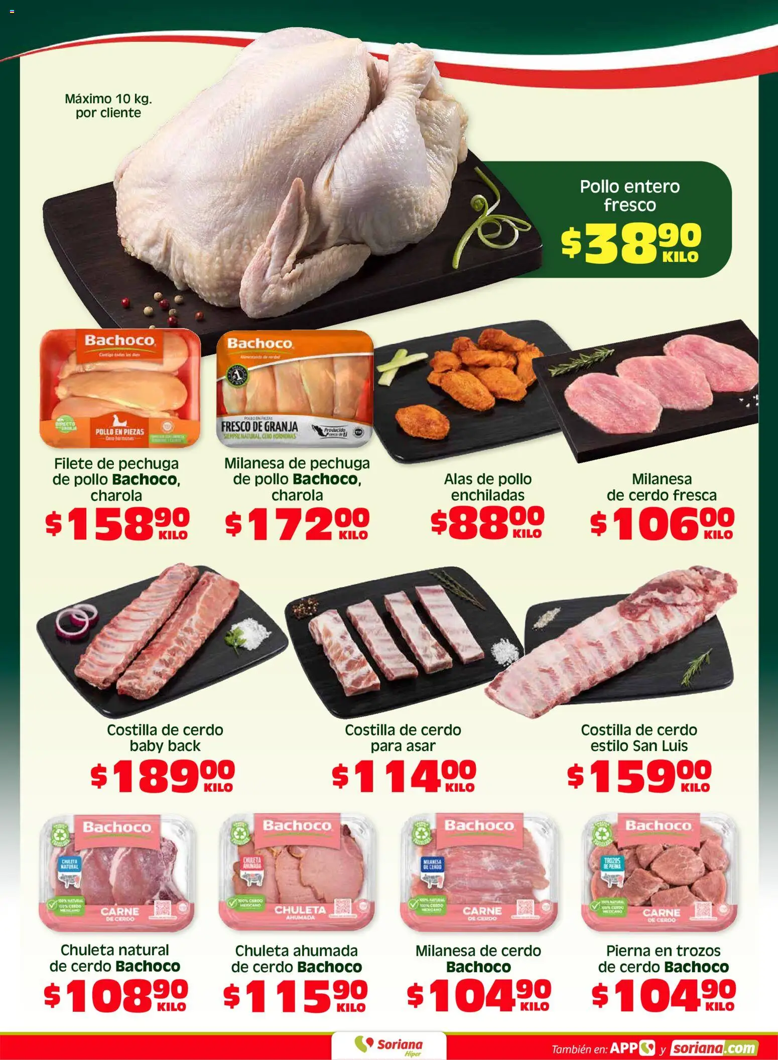 Nuevas ofertas de Soriana válidas en toda la República Mexicana desde el 01.05.2026. ¡Encuentra las mejores ofertas en Soriana Fin de Semana Híper: Ver, Tab, Chis, Camp, Yuc y Q. Roo! | Página: 3 | Productos: Pollo, Milanesa, Cerdo